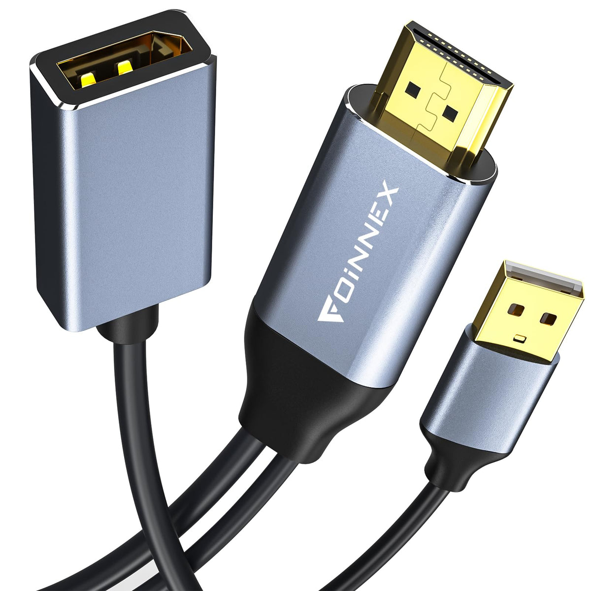 Foinnex Hdmi To Displayport Adapter, Unidirectional Hdmi To Dp 4K@60Hz Male To Female Compatible With Hdmi Computer To Dp Monito