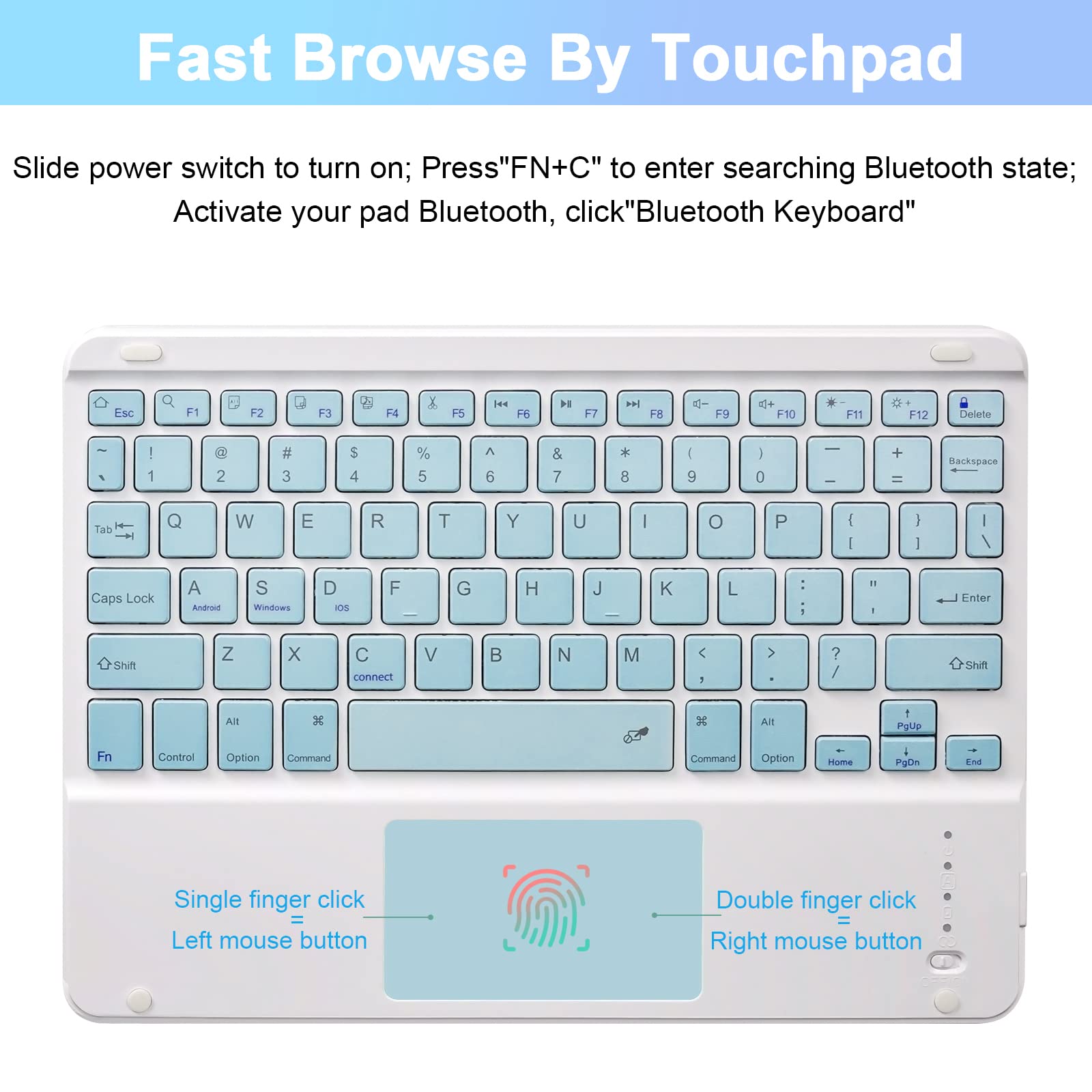 Lama Wireless Keyboard Case With Touchpad For Ipad 10.2 9Th 8Th 7Th Generation, Detachable Bluetooth Keyboard With Pencil Holder