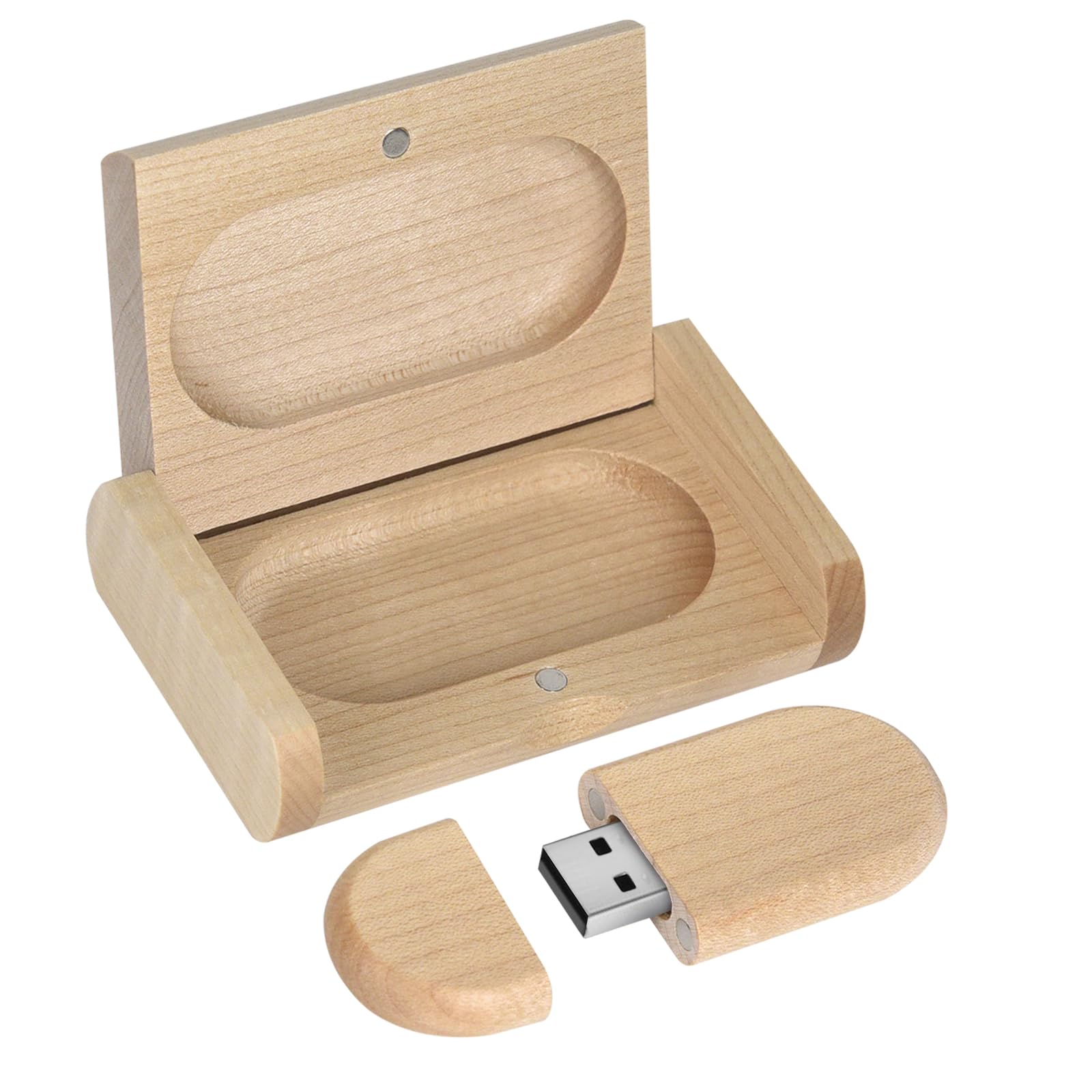 Novelty Wooden Usb 2.0 Flash Drive 16Gb Data Storage Memory Stick Usb Stick Ellipse Pendrive With Wooden Box