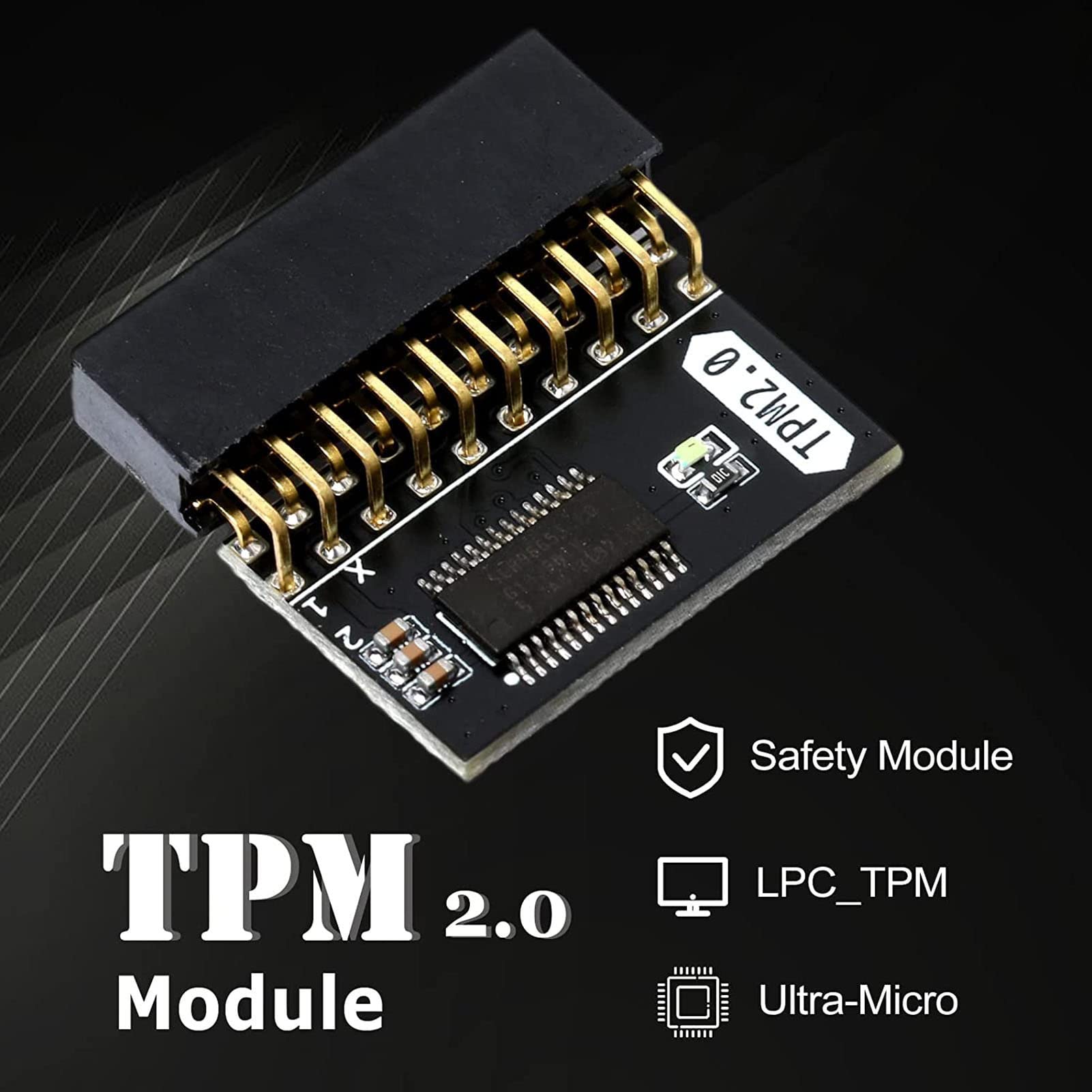Amonida Tpm 2.0 Module,Tpm 2.0 Encryption Security Module, 20Pin Tpm Module For Asus Gigabyte 2X10P Standalone Crypto Processor