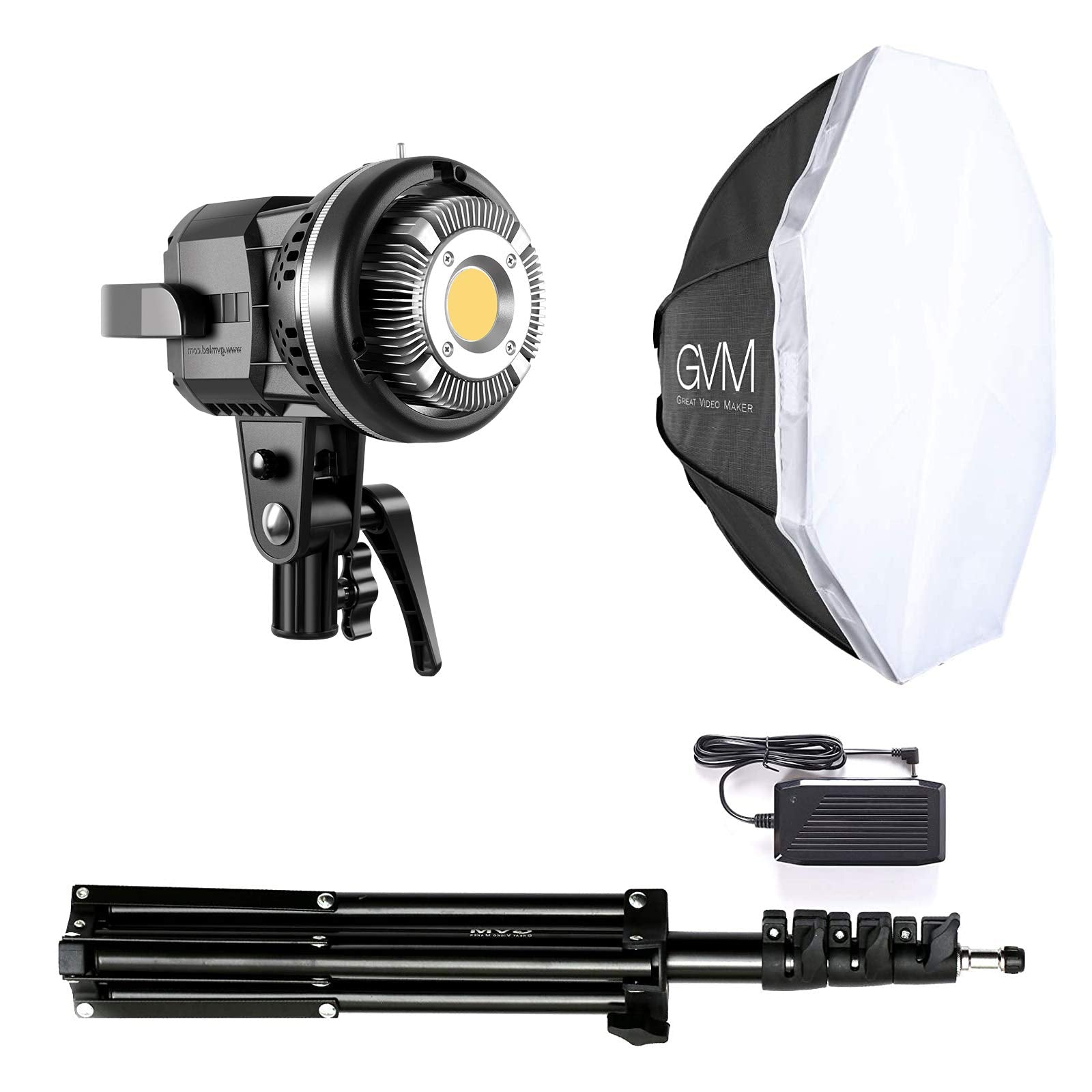 Gvm 80W Video Light, Studio Lights For Photography, Softbox Lighting Kit With Bowens Mount, Cri97+ 5600K Colour Temperature , 22