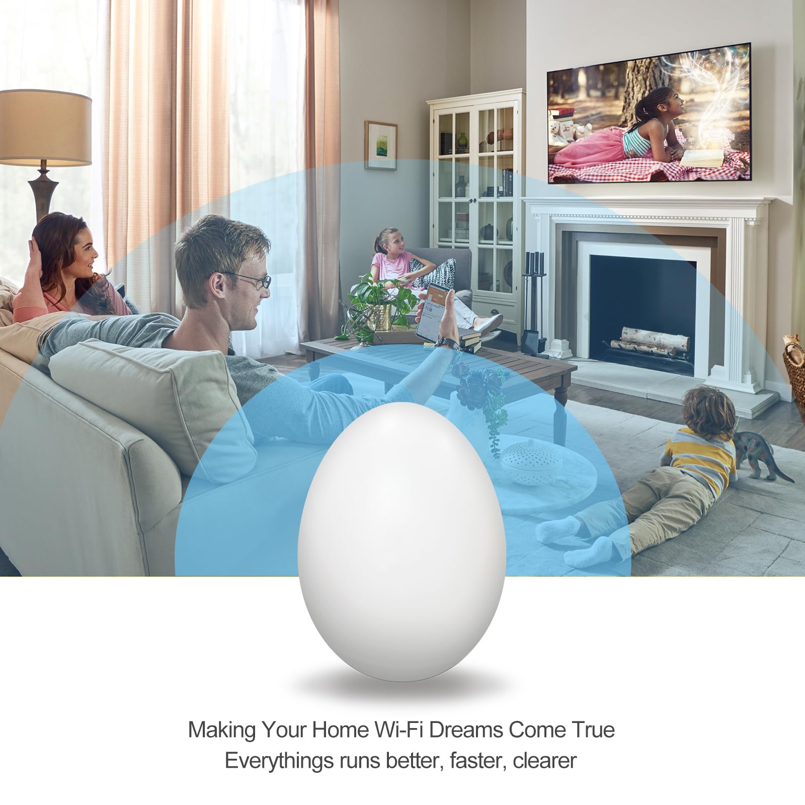 Wifi Egg,Extenders Signal Booster For Home,Up To 1200Mbps Dual Band Repeater,Covers Up To Least 3440 Sq. Ft And 30 Devices Wifi