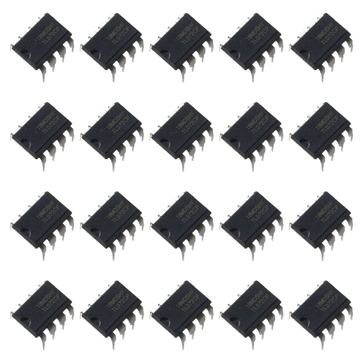 Bridgold 20Pcs Tl072 072 Low Noise Jfet Dual Op Amp Operational Amplifiers Ic Chip,Dip 8.