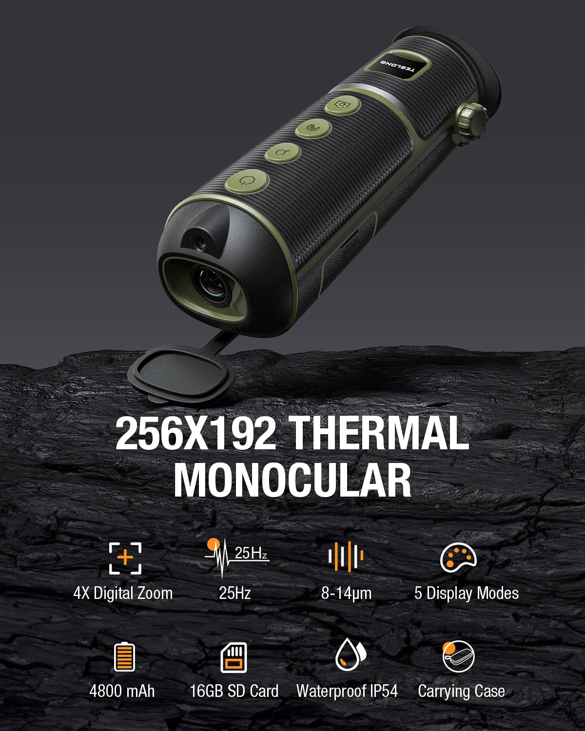 Thermal Monocular,Teslong Thermal Imaging Monocular Handheld Infrared Thermal Scope, Weather Resistant Thermal Binoculars Short