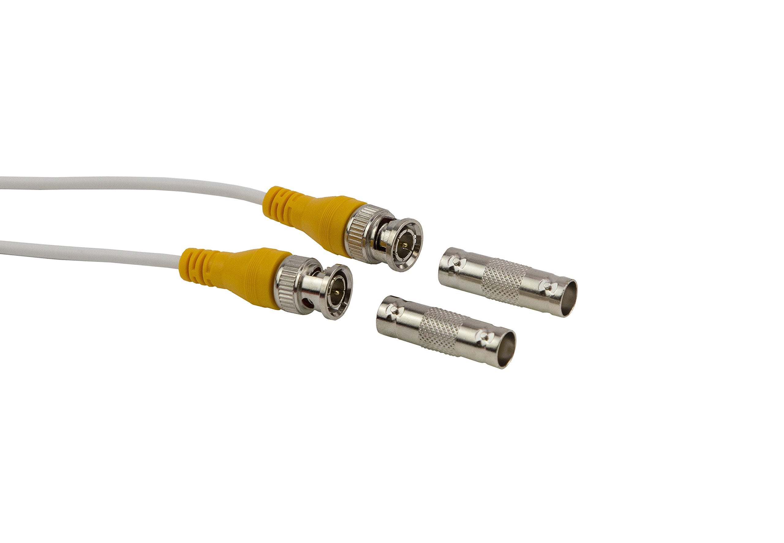 100Ft Pre Made All In One Bnc Video And Power Cable With Connector For Surveillance Cctv Security Camera Video System   White