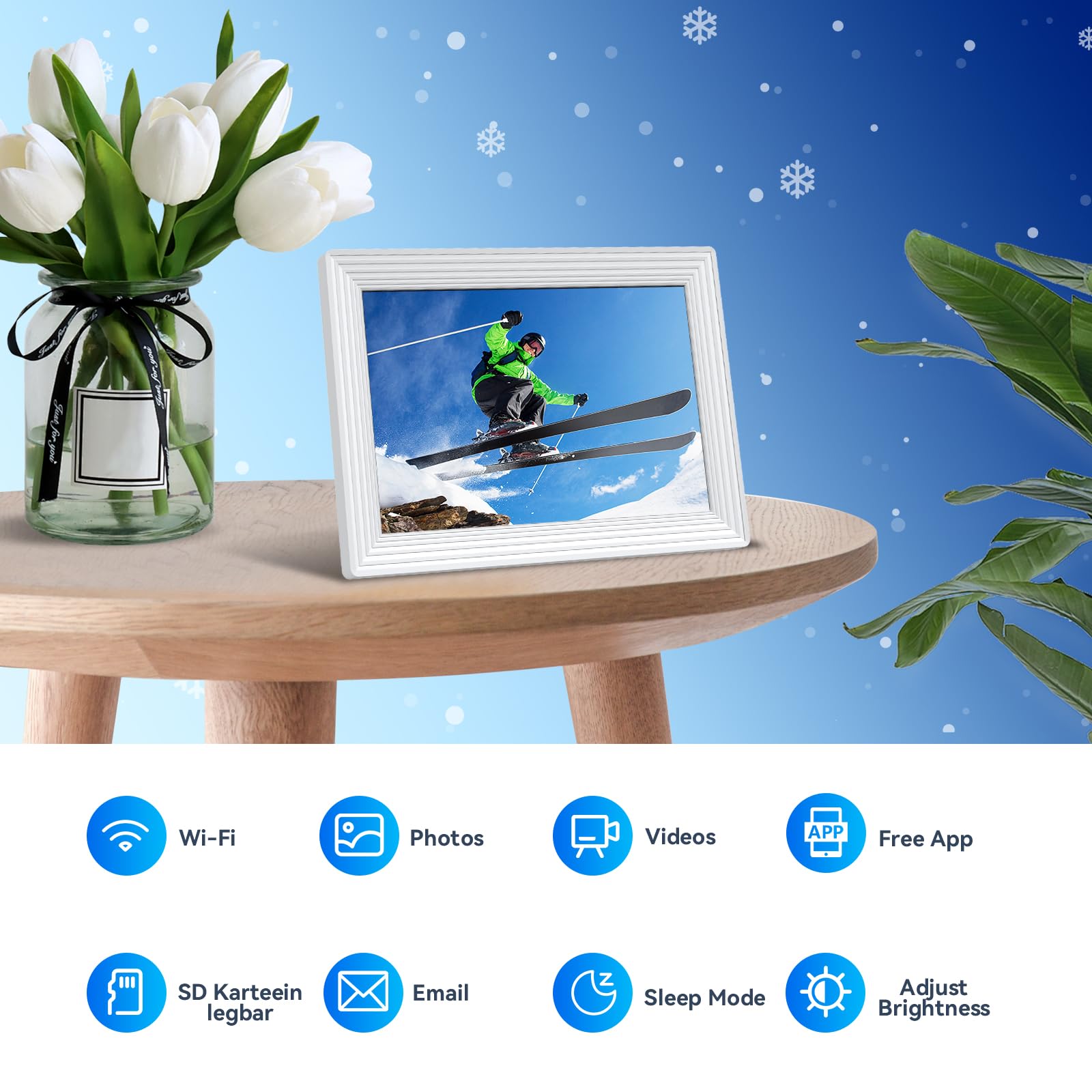 Digital Picture Frame 10.1 Inch Smart Wifi Digital Photo Frame 16Gb Storage 1920 * 1200 Ips Full Hd Touch Screen,Auto Rotation,S