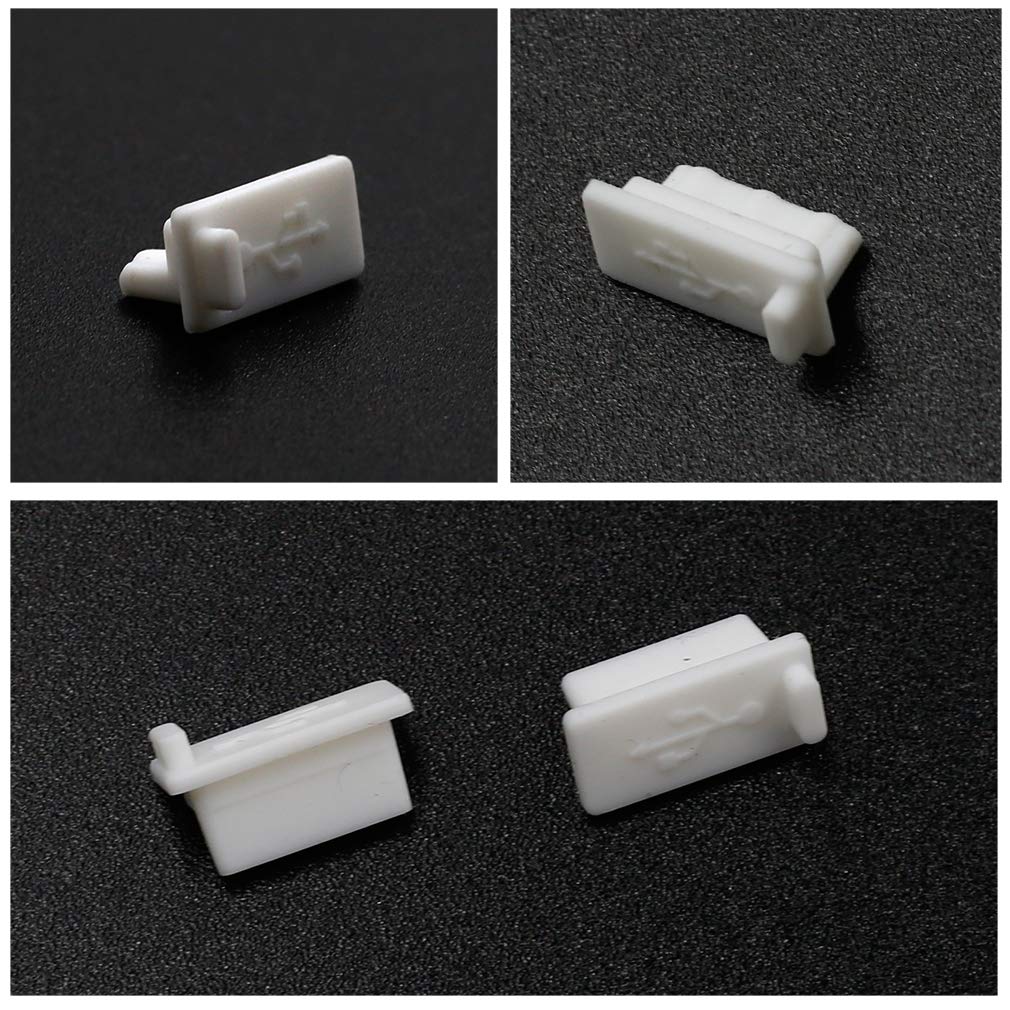 Yoohey 20Pcs Silicone Usb A Type Female Anti Dust Cover Plug Protector Stopper Cover (White)