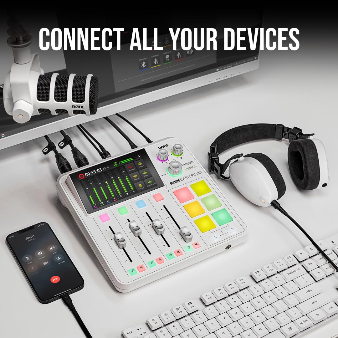 Rde Rdecaster Duo Compact All In One Audio Production Solution For Podcasting, Streaming, Music Production And Content Creation