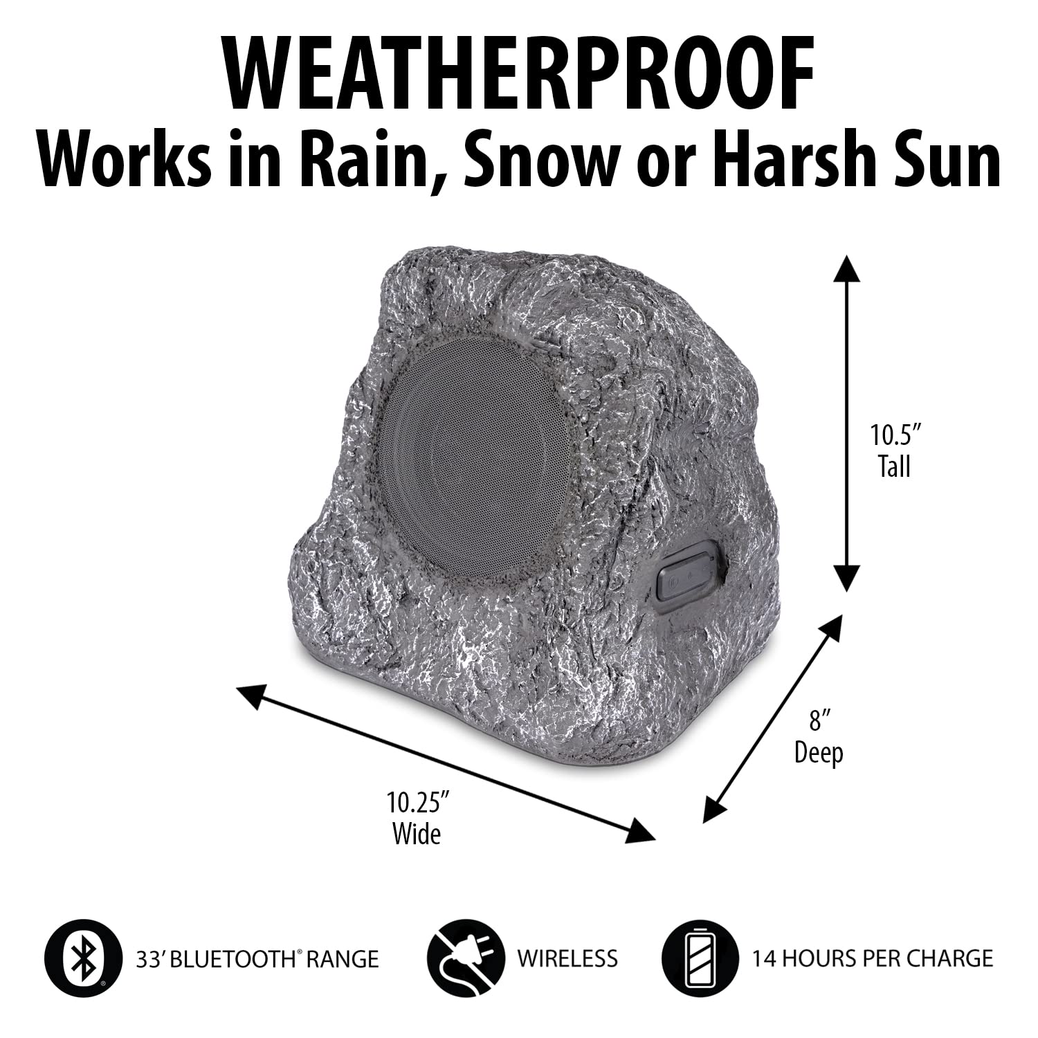 It.Innovative Technology Outdoor Rock Speaker Pair - Wireless Bluetooth , For Garden, Patio, Waterproof, Built For All Seasons &