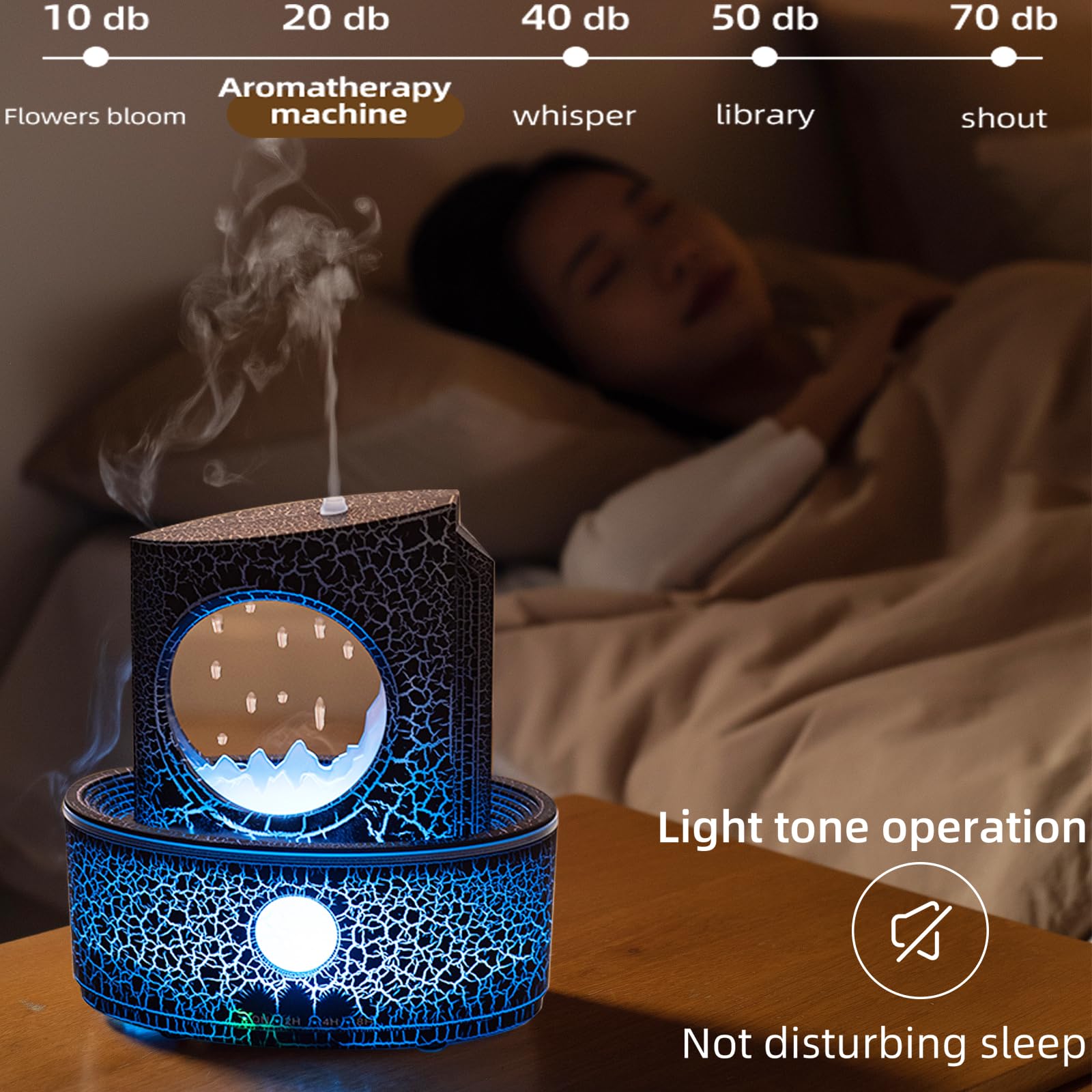 Aromatherapy Humidifier For Sleep Relaxation, Raindrop Humidifiers,Aromatherapy Diffuser With 3 Led Color Changing Lights And Au