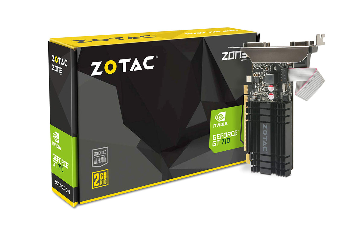 Zotac Geforce Gt 710 2Gb Ddr3 Pci-E2.0 Dl-Dvi Vga Hdmi Passive Cooled Single Slot Low Profile Graphics Card (Zt-71302-20L)