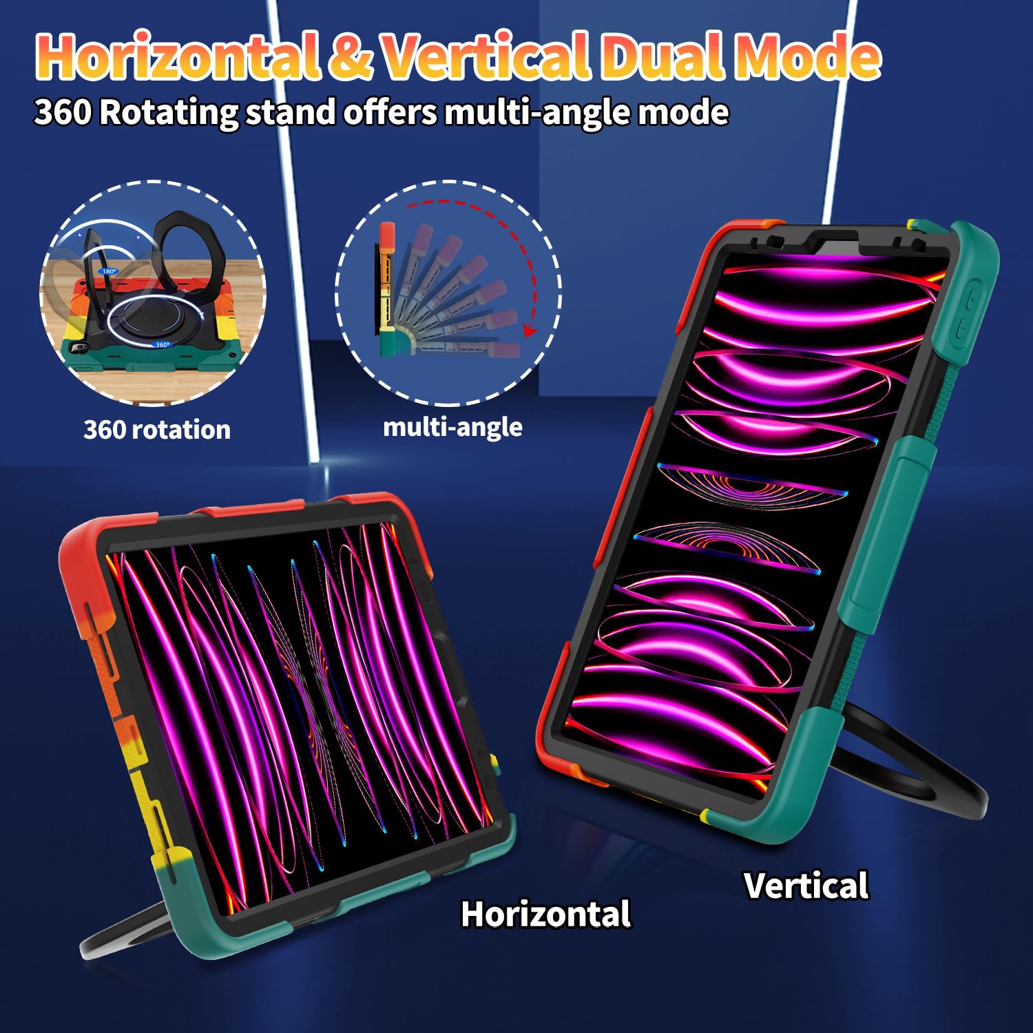 Roiskin For Ipad Air 5Th 4Th Generation Case 10.9 Inch & Ipad Pro 11 Case 4Th/3Rd/2Nd/1St Gen[Screen Protector,15Ft Drop Protect