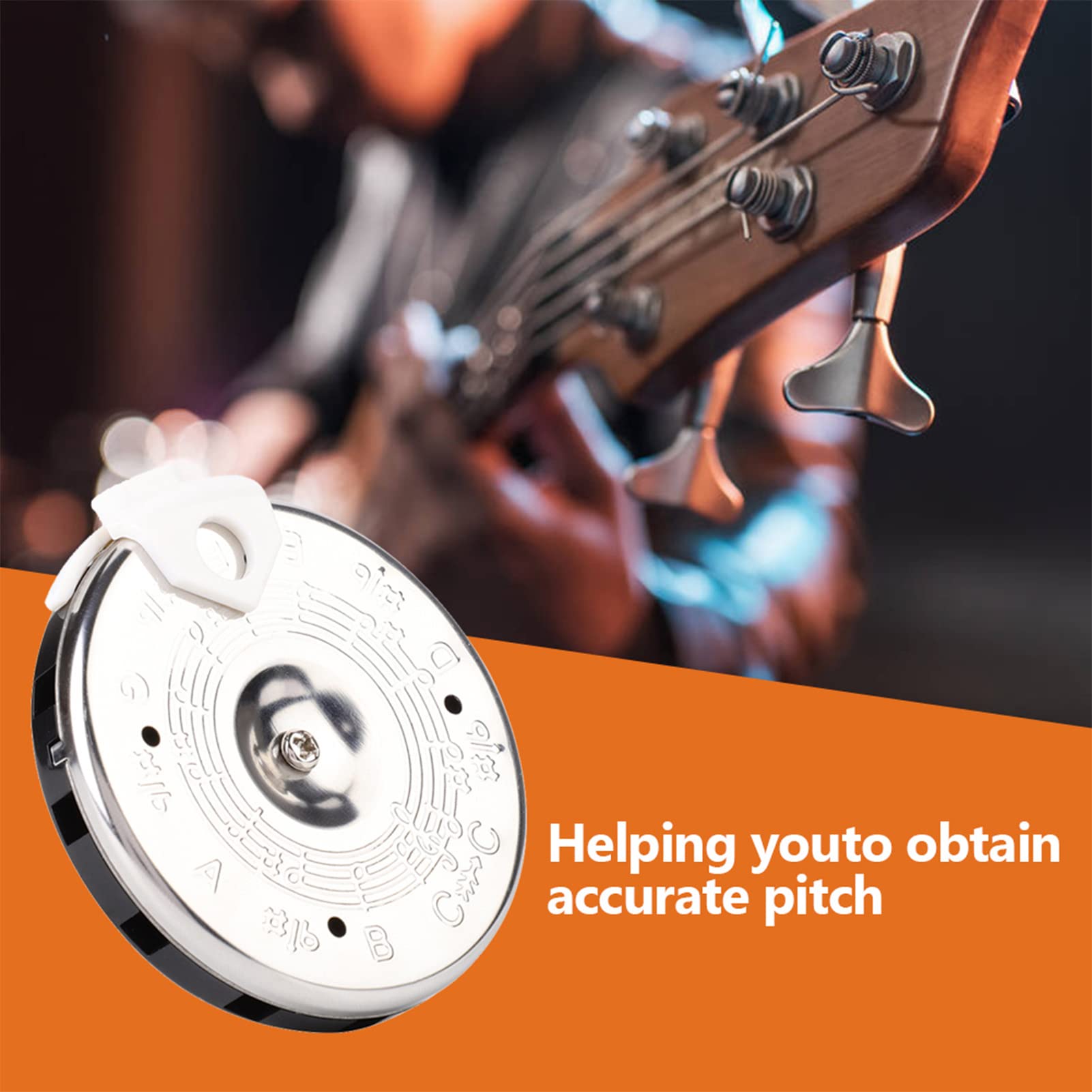 Gbsclover Stable Pitch Pipe Tuner, Chromatic Tuner, Practical Music Tuning Accessories For Bass Violin Ukulele Guitar Tuner With