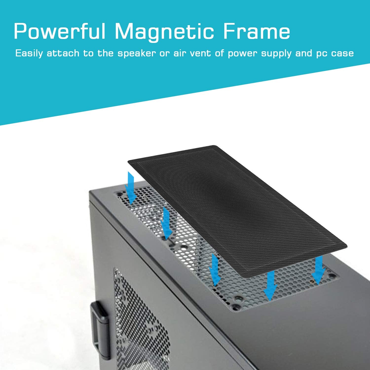 360Mm 120Mm X 2 Pc Fan Dust Mesh Filter 4.72Inch Pvc Computer Pc Case Dust Proof Filter Cover Magnetic Black 2 Pack