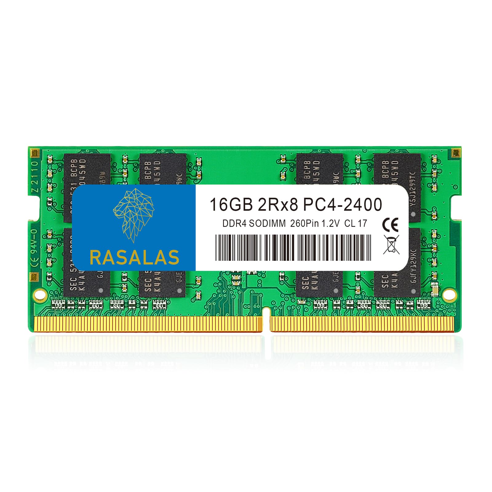 Rasalas 16Gb 2Rx8 Ddr4 2400Mhz (Ddr4 2400) Pc4 19200 (Pc4 2400T) Non Ecc Unbuffered 1.2V Cl17 2Rx8 Single Rank 260 Pin So Dimm L