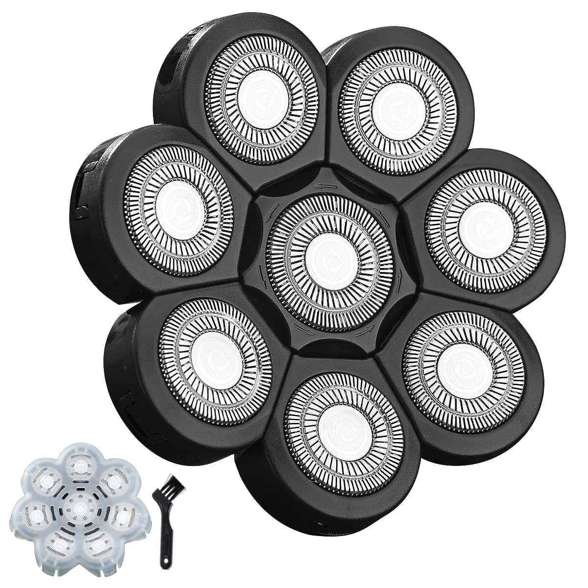 Vrmeta Head Shaver Replacement Heads Floating Shaver Blades 8D Sharp Stainless Steel Men'S Electric Shaver Replacement Heads For