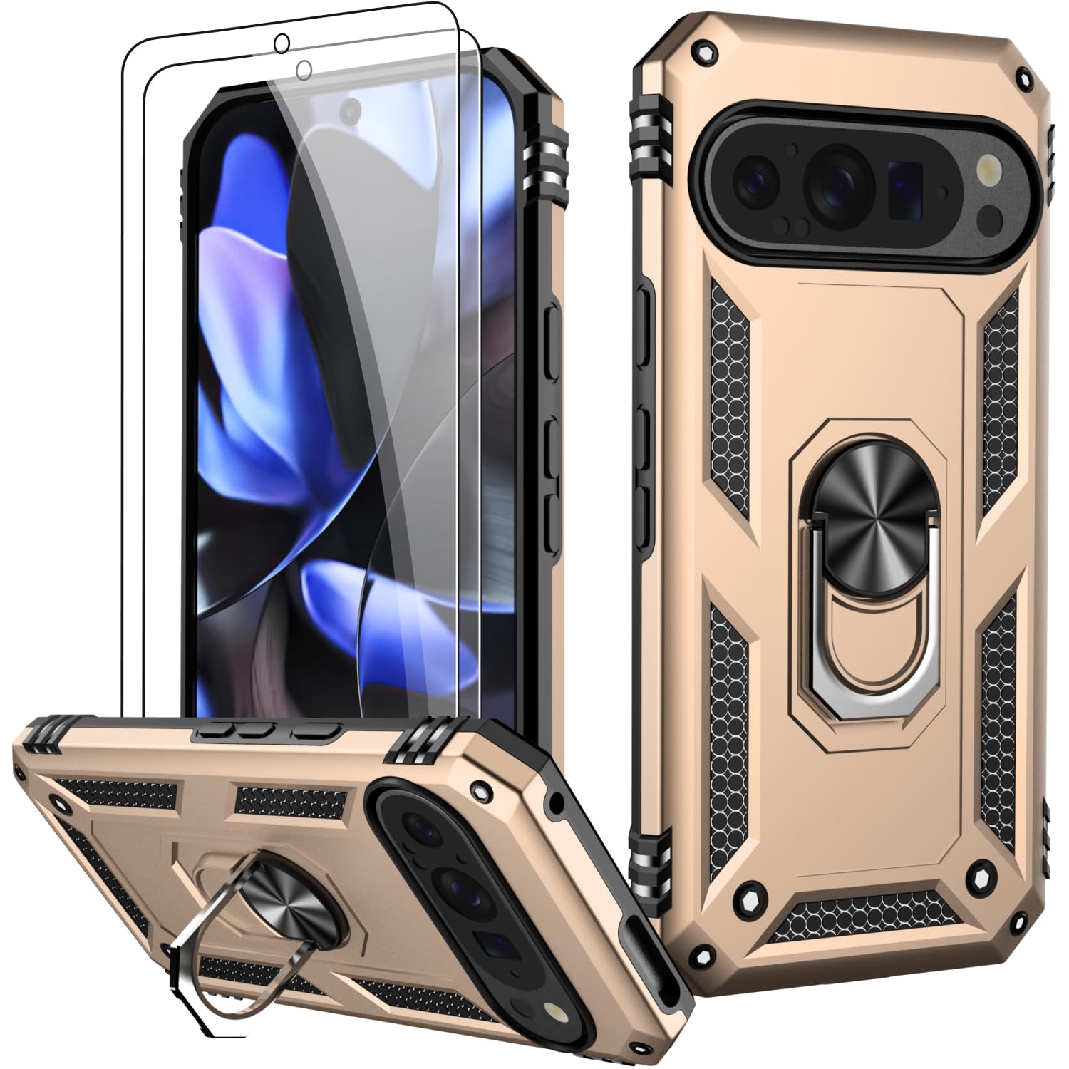 Lumarke For Google Pixel 9 Pro Xl Case With Screen Protector,Pass 16Ft. Drop Tested Military Grade Protective Phone Cover With M