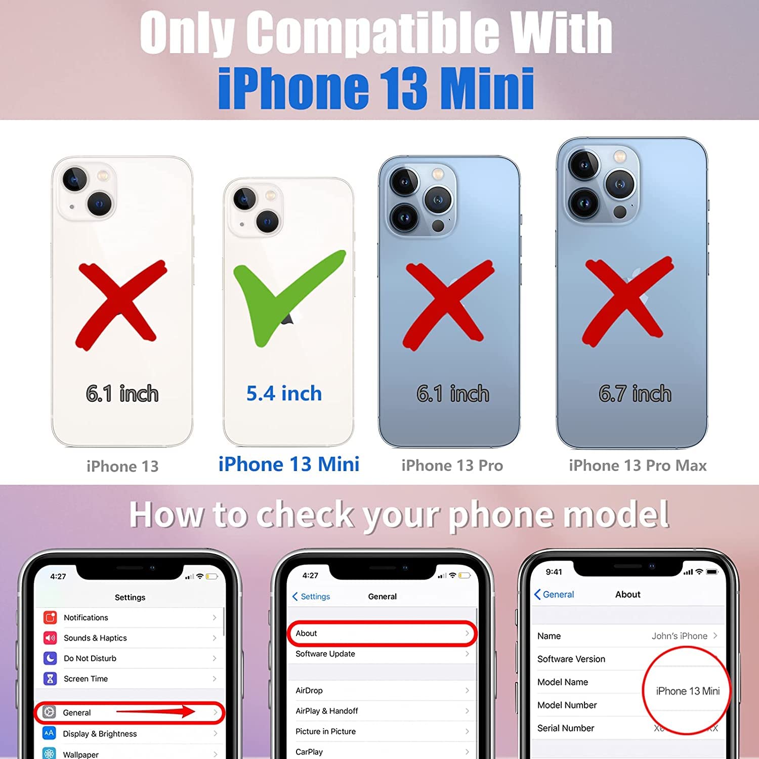 Toycamp For Iphone 13 Mini Case Astronaut Space Cute Cartoon Design For Men Boys Girls Teens Cool Nasa Cosmonaut Print Clear Cas
