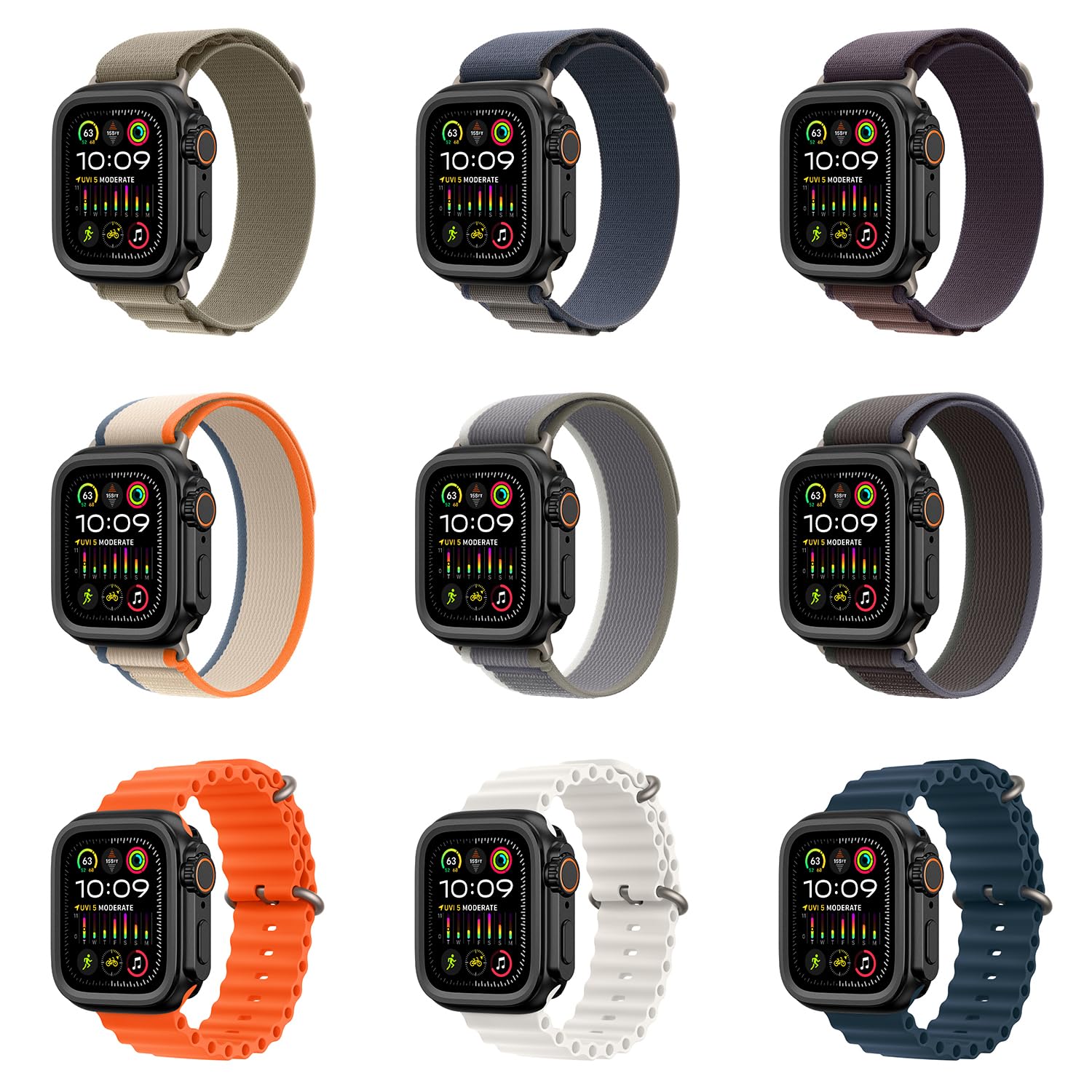 Amband 3 In 1 Metal Case Compatible With Apple Watch Series Se/Se2 6/5/4 44Mm, W1 Protector Rugged Bumper With Watch Crown + Wat