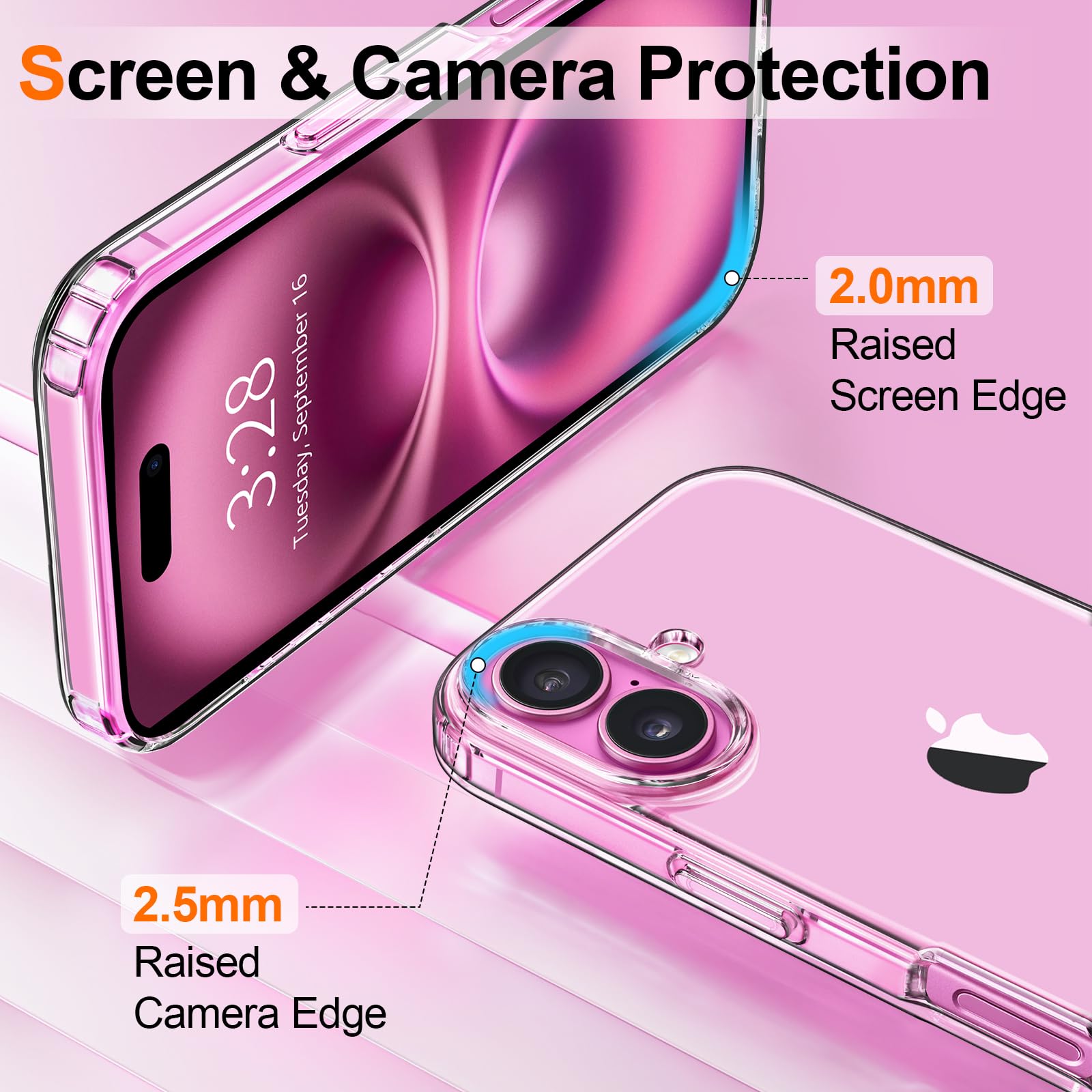 Hython Case For Iphone 16 Case Clear, Anti Scratch & Non Slip Soft Tpu Thin Slim Fit Transparent Shockproof Protective Phone Cas