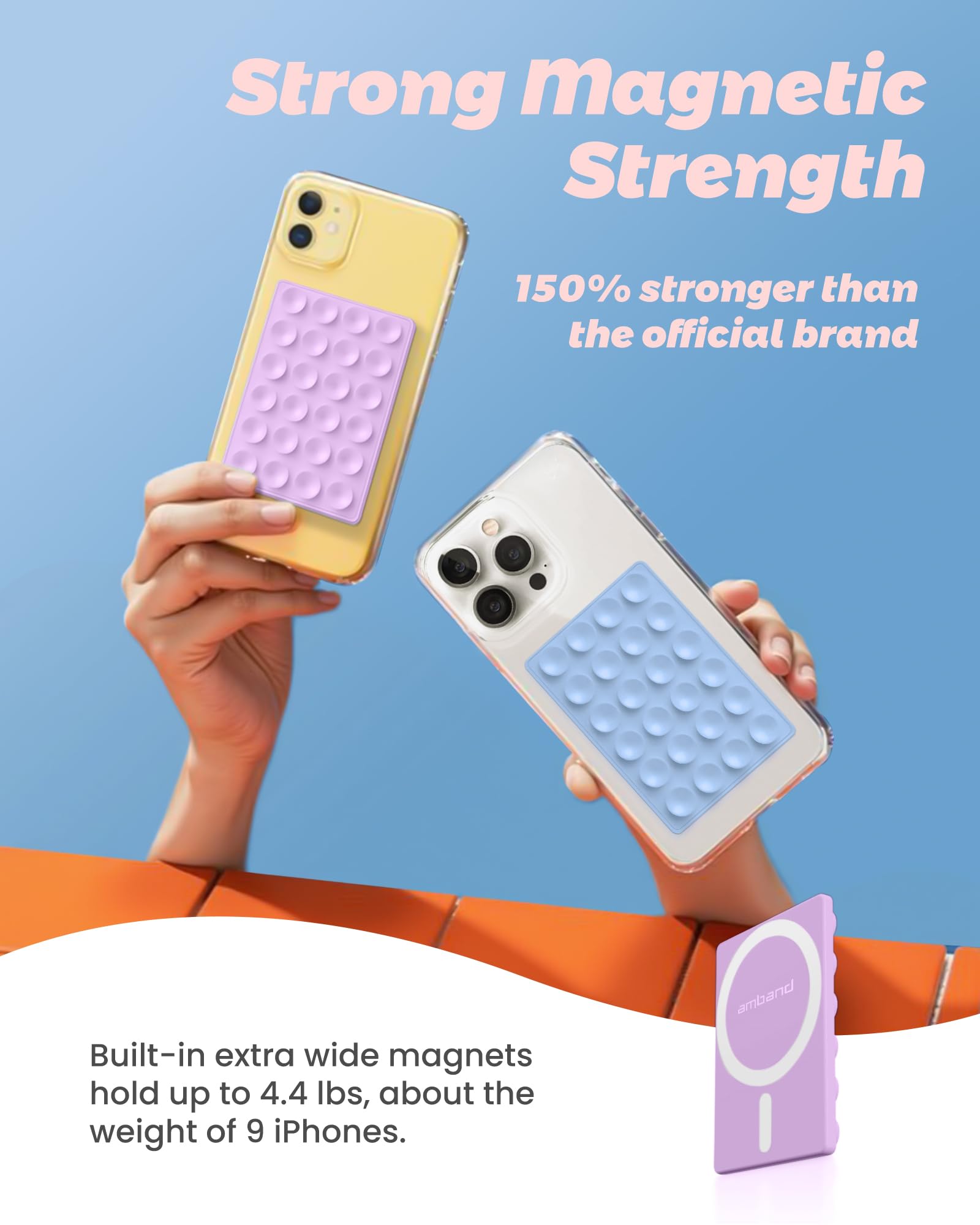 Amband Silicone Suction Phone Mount Trendy Stocking Stuffers For Women Mom, Detachable Sticky Holder For Iphone Cute Stylish Pre