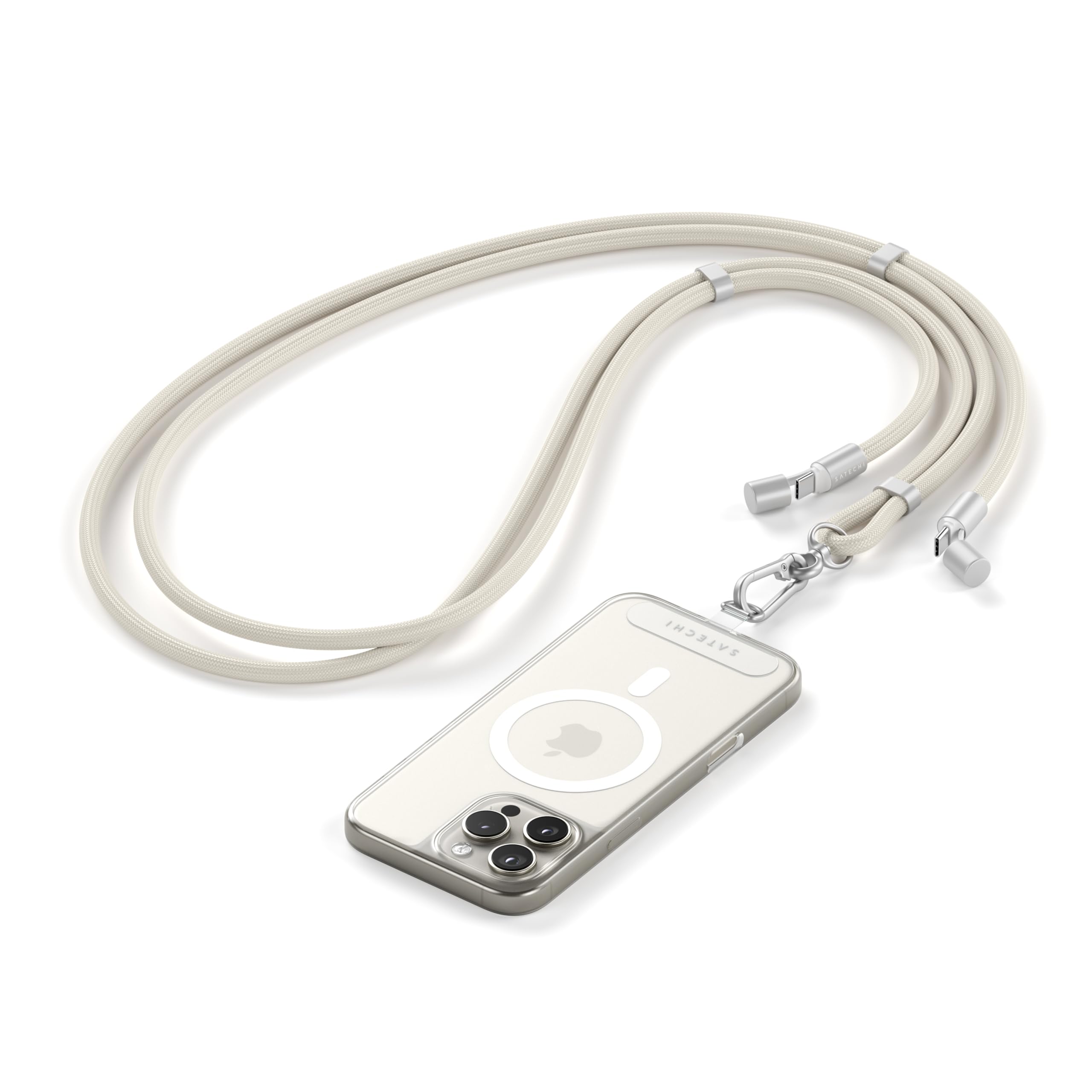 Satechi OntheGo USB-C Lanyard Cable, 60W Fast Charging, 480Mbps Data Transfer, Built-in Crossbody Strap, Adjustable 1.5m / 4.9ft