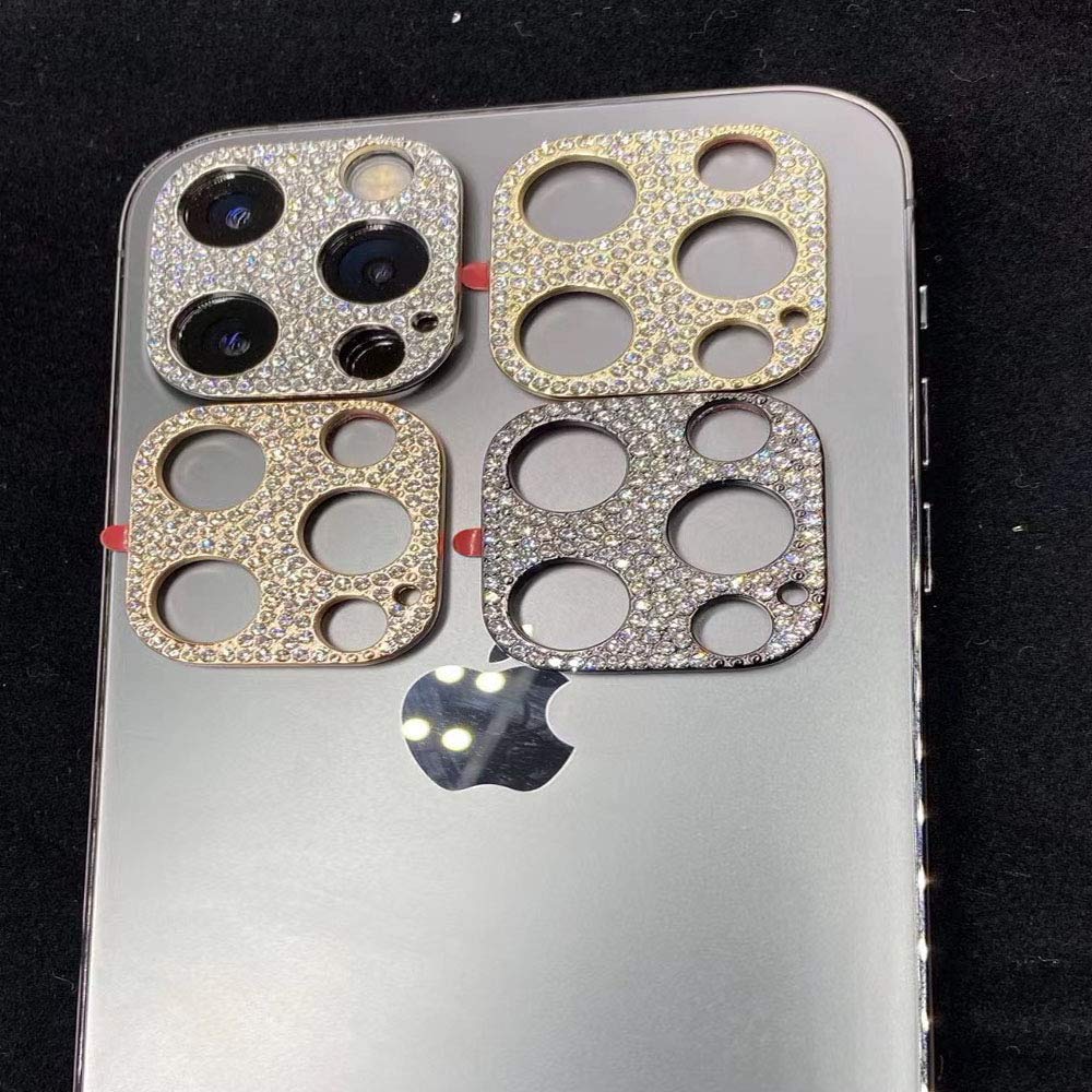 [2 Pack] Bling Crystal Camera Lens Protector Compatible With Iphone 12, Lntech Glitter Diamond Rear Camera Cover 3D Bling Diamon