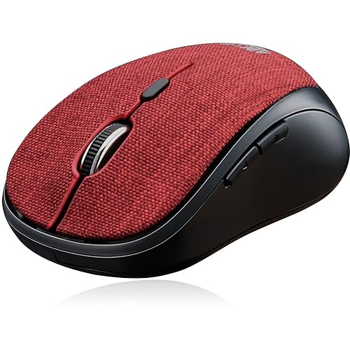 Adesso Imouse S80R 2.4Ghz Fabric Wireless Red Fabric Mini Optical Mouse, 5 Button, Red
