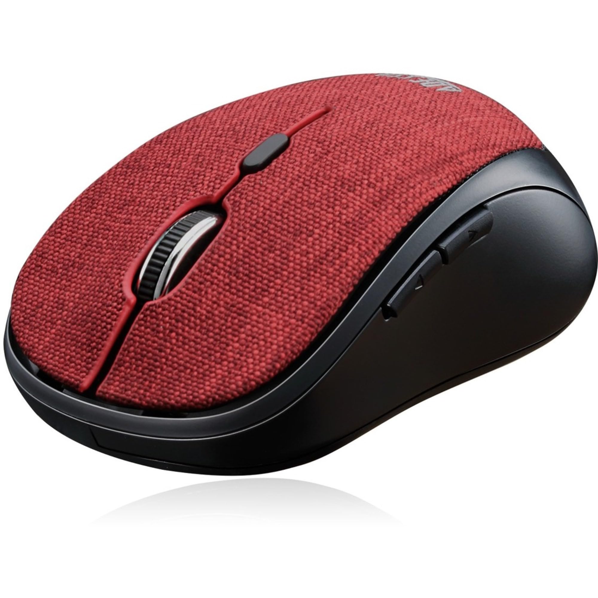 Adesso Imouse S80R 2.4Ghz Fabric Wireless Red Fabric Mini Optical Mouse, 5 Button, Red