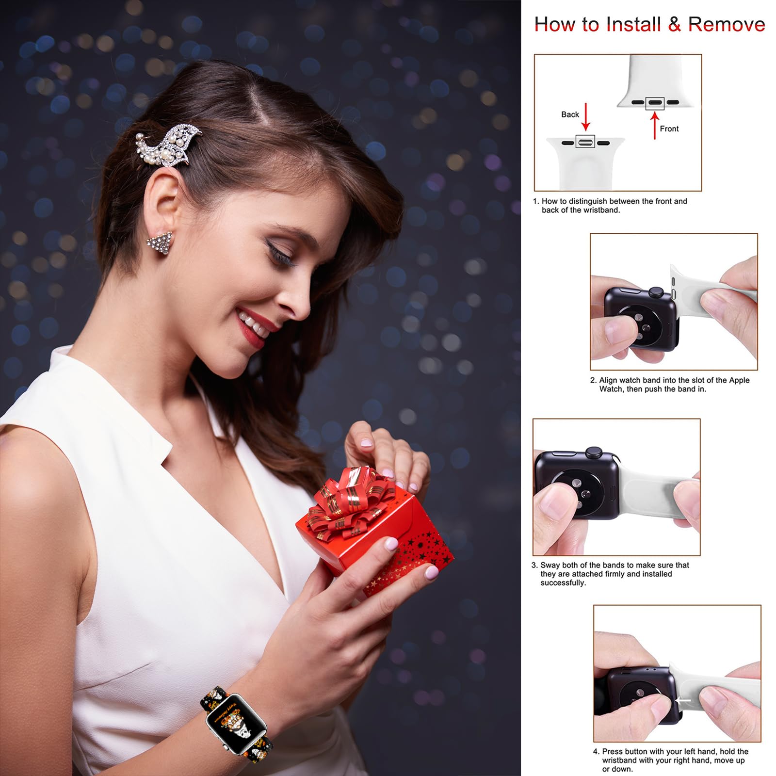 Halloween Trick Or Treat Pumpkin Fashion Sport Watch Band Compatible With Apple Watch 38Mm 40Mm 41Mm 42Mm 44Mm 45Mm 49Mm For Wom