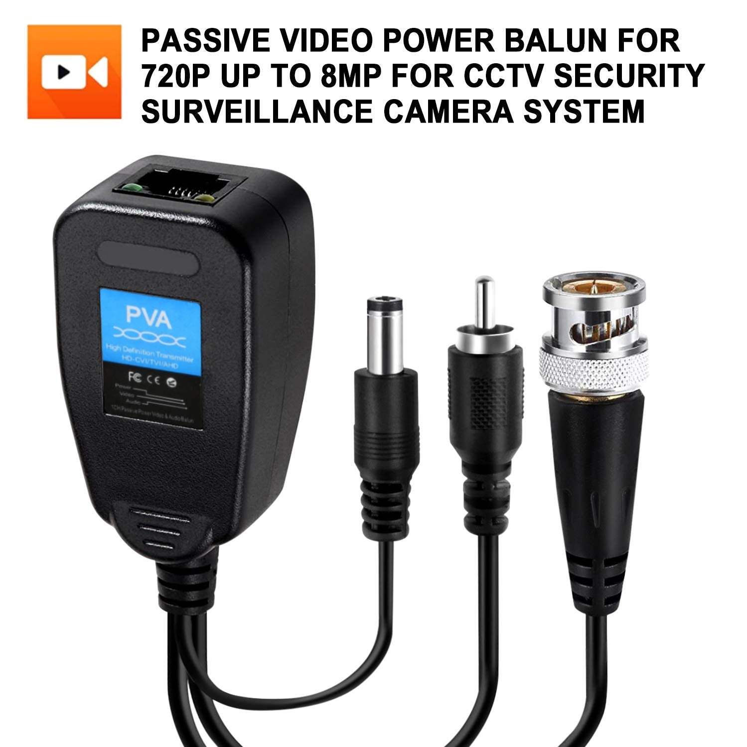 Passive Video Balun 8 Pairs Passive Video Power Balun Audio Connector 960P/1080P/2Mp Bnc To Rj45 Network Transceiver Cat5E/Cat6