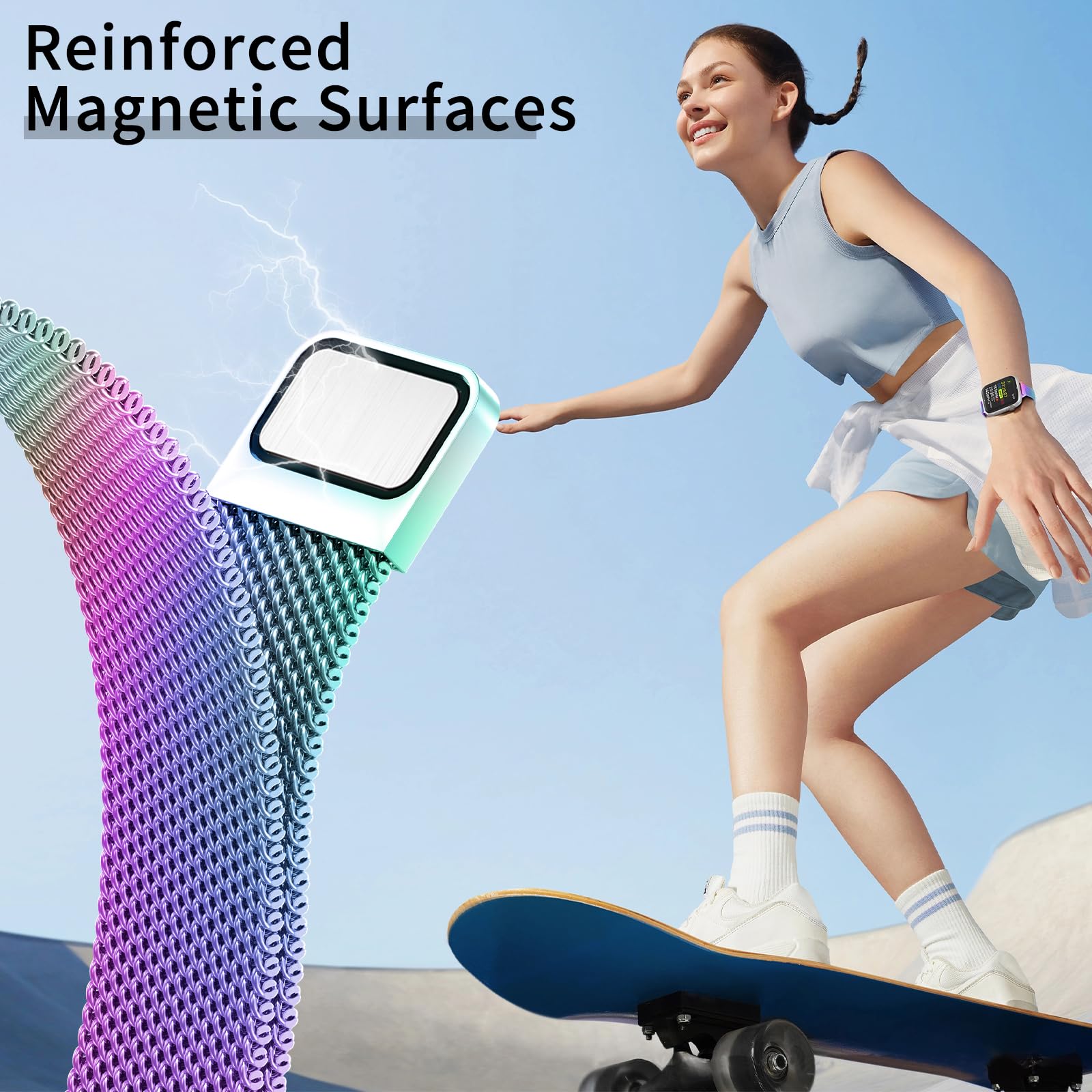 Marge Plus Slim Milanese Loop Compatible With Apple Watch Band For Women 40Mm 41Mm 38Mm 42Mm 44Mm 45Mm 49Mm 46Mm, Stainless Stee