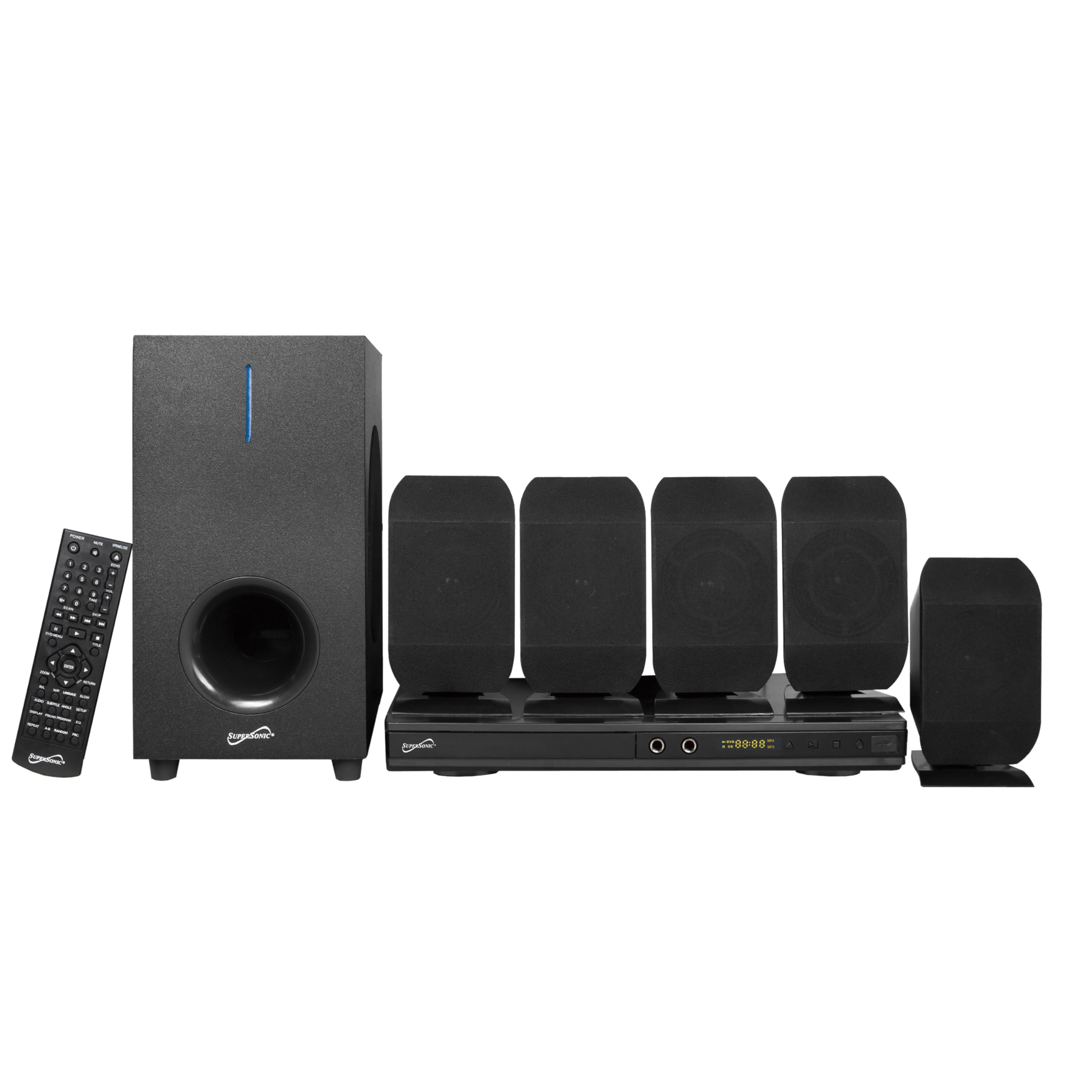 Supersonic 5.1 Channel Dvd Home Theater System With Usb Input & Karaoke Function, Home Theater Systems   Black (Sc 38Ht)