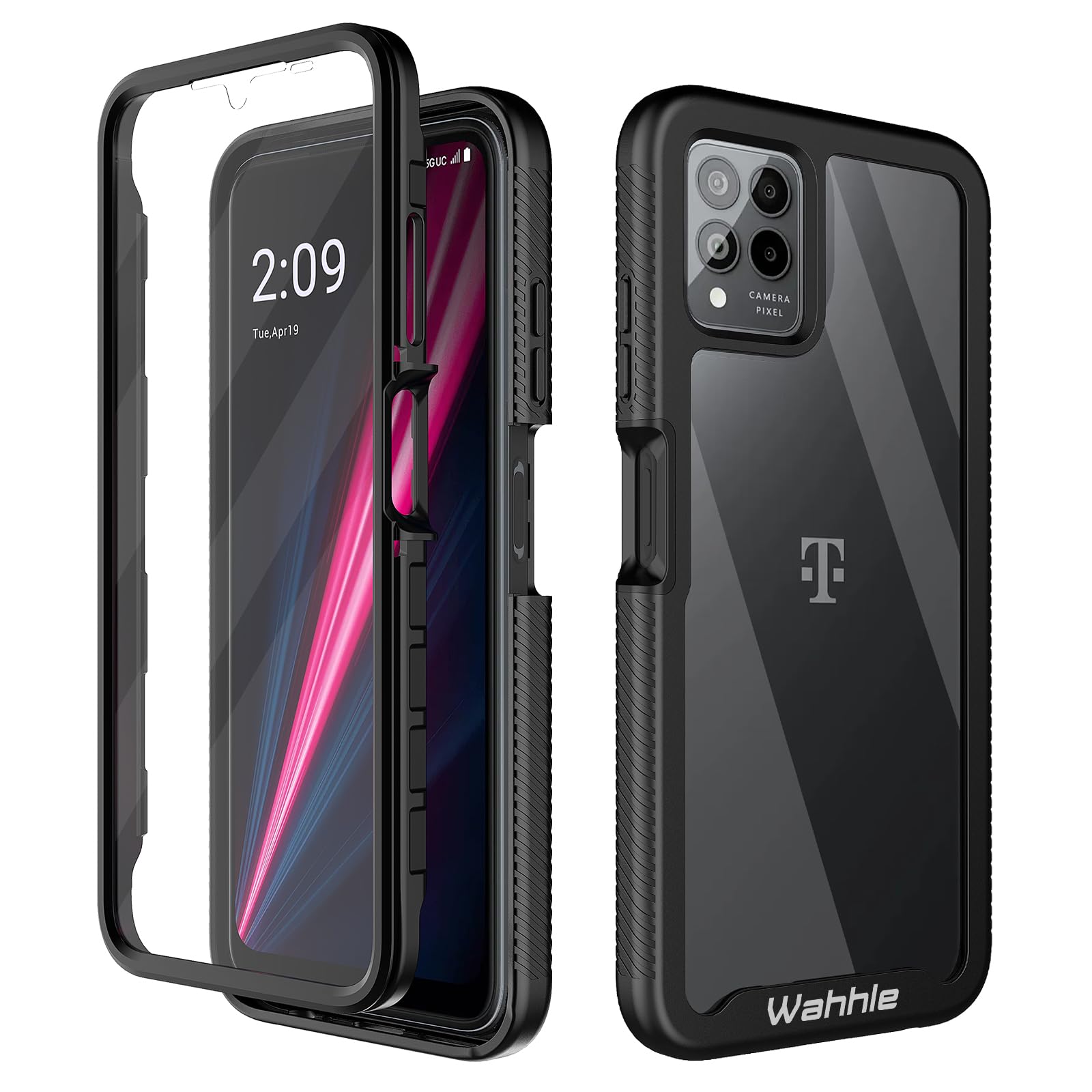 Wahhle Compatible With T Mobile Revvl 6 Pro 5G Case, Built In Screen Protector Full Body Shockproof Slim Fit Bumper Protective P