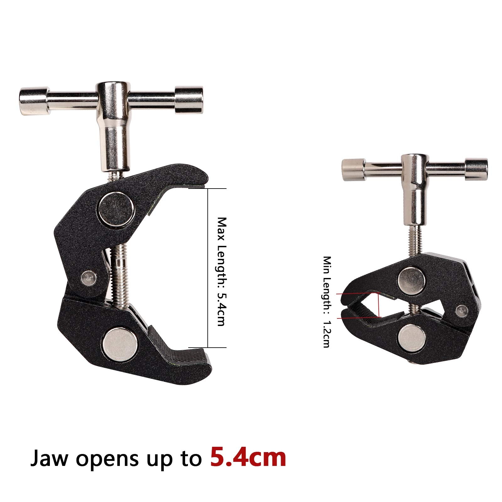 Qyxinc 4Pack Super Clamp With 1/4 And 3/8 Thread For Photography,Camera Monitor, Plate Glass,Led Light, Umbrellas,Hooks, Shelves, Cross Bars,Photo Accessories