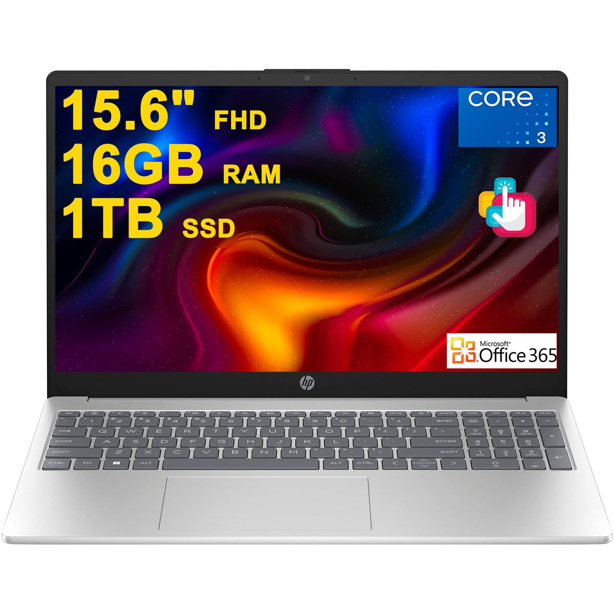 Hp 15 Business Laptop 15.6'' Fhd Touchscreen Intel 10-Core Core 3 100U (Beats I5-1235U) 16Gb Ram 1Tb Ssd Usb-C Fast Charging Lon