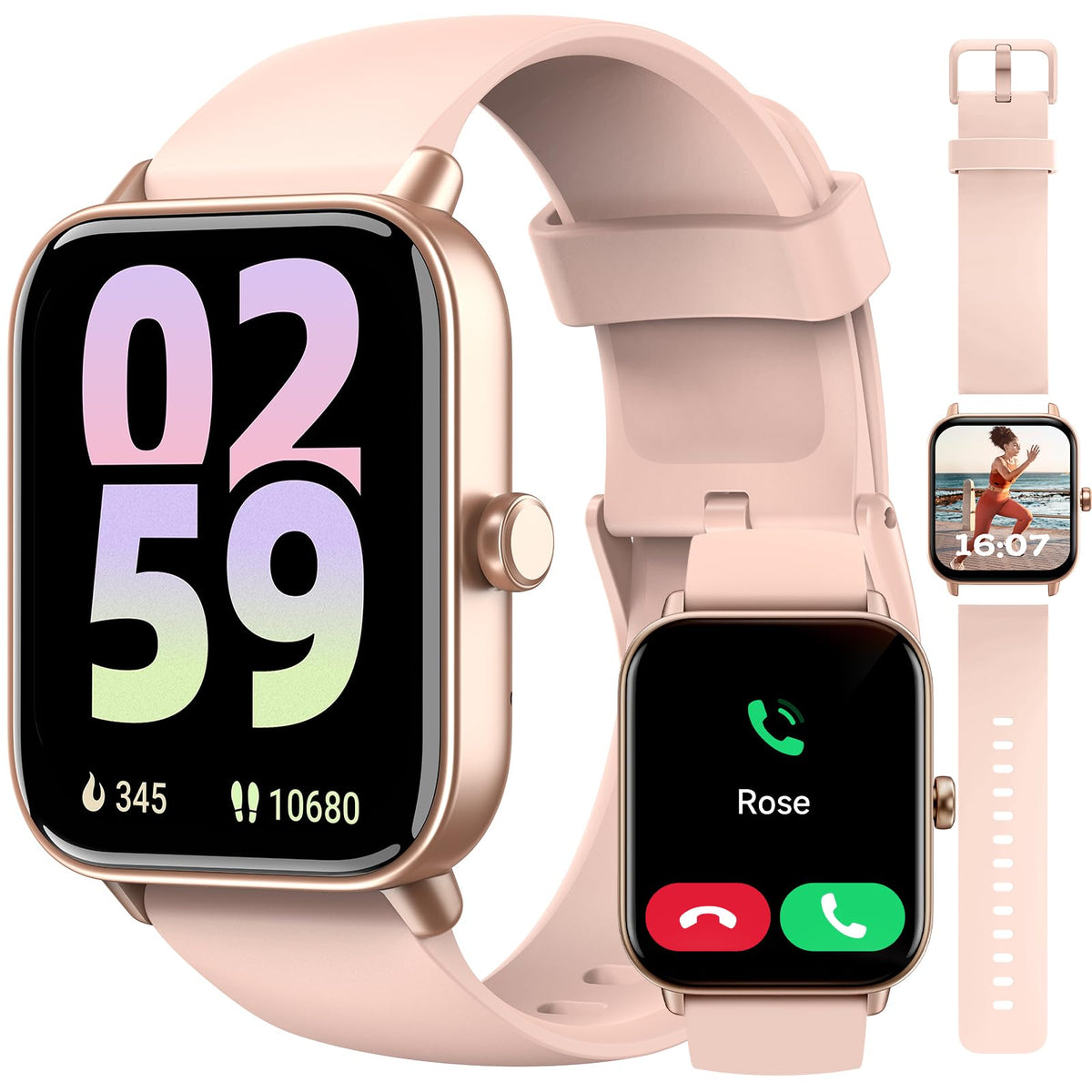 Smart Watch For Women, Android & Iphone Compatible, Fitness Watch Bluetooth Call & Receive Text, 1.8'' Smartwatch With Alexa/Hea