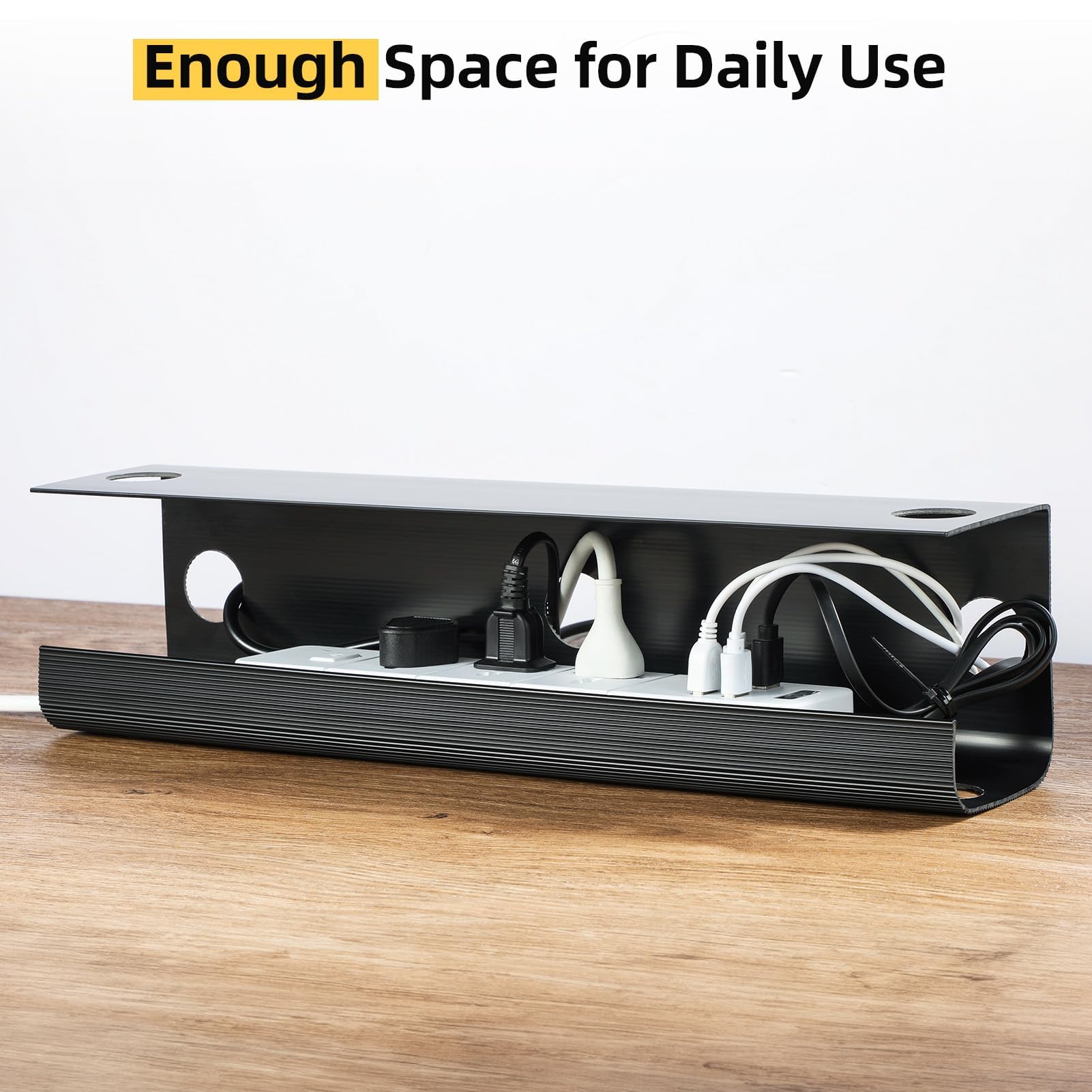 Yecaye 2 Pack Cable Management Under Desk, 31.5 In Under Desk Cable Management Tray, Cable Hider, Cord Organizer For Desk, No Sc