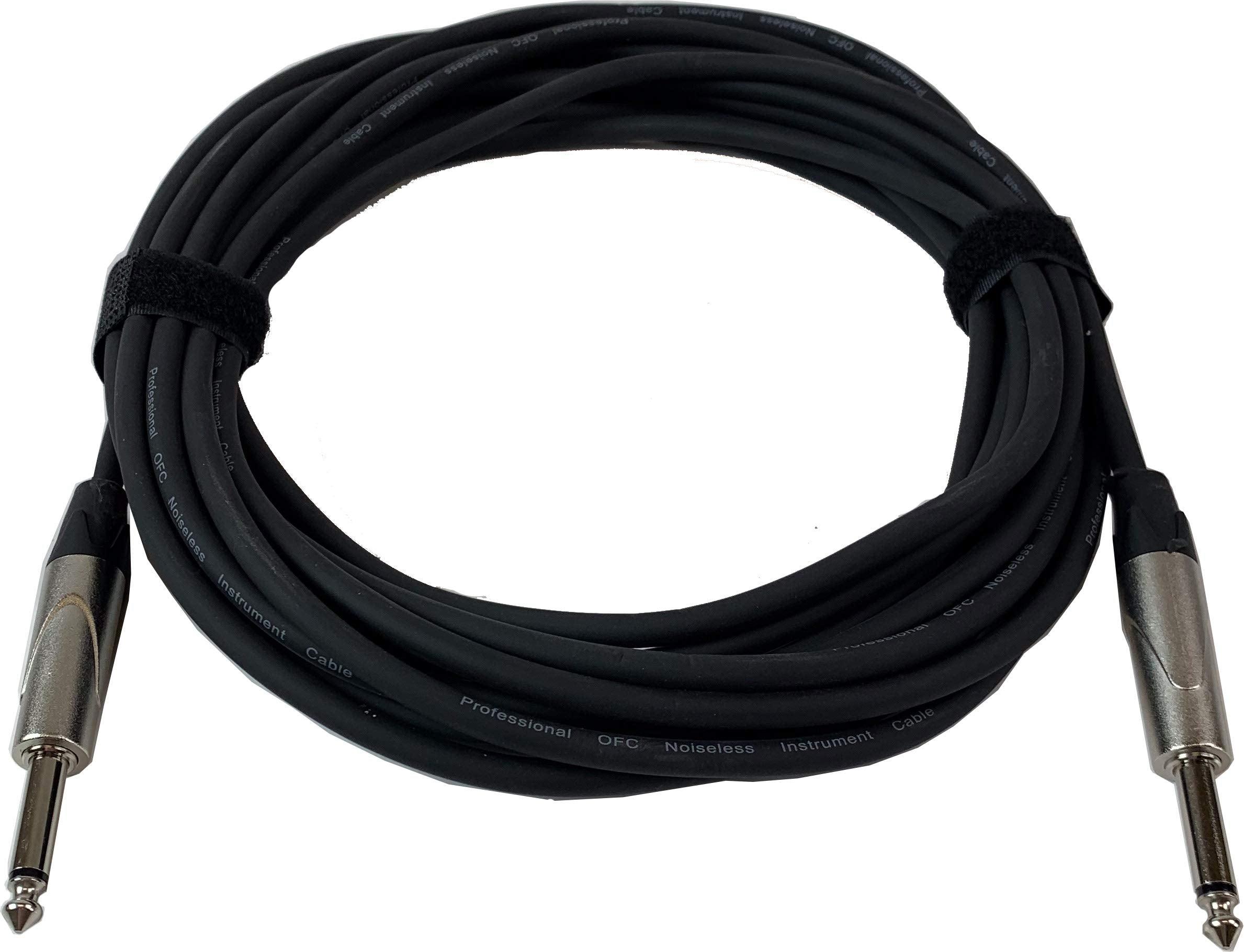 Gearlux Instrument Cable/Professional Guitar Cable 1/4 Inch To 1/4 Inch, Black, 25 Foot   6 Pack