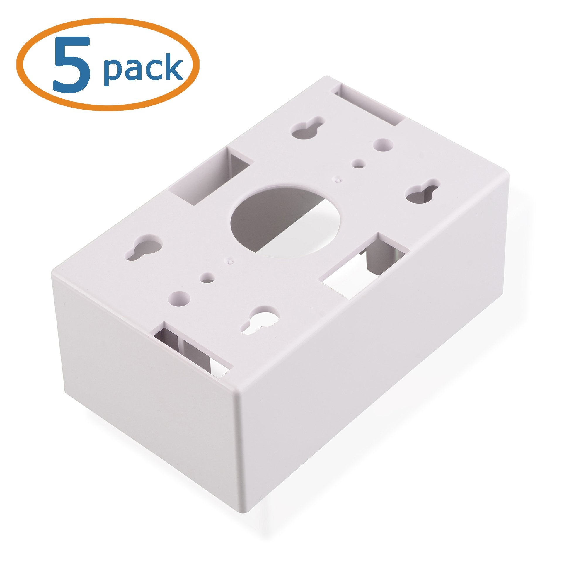 Cable Matters 5 Pack Single Gang Low Voltage Surface Mount Backbox 1.85 Inches In Depth In White