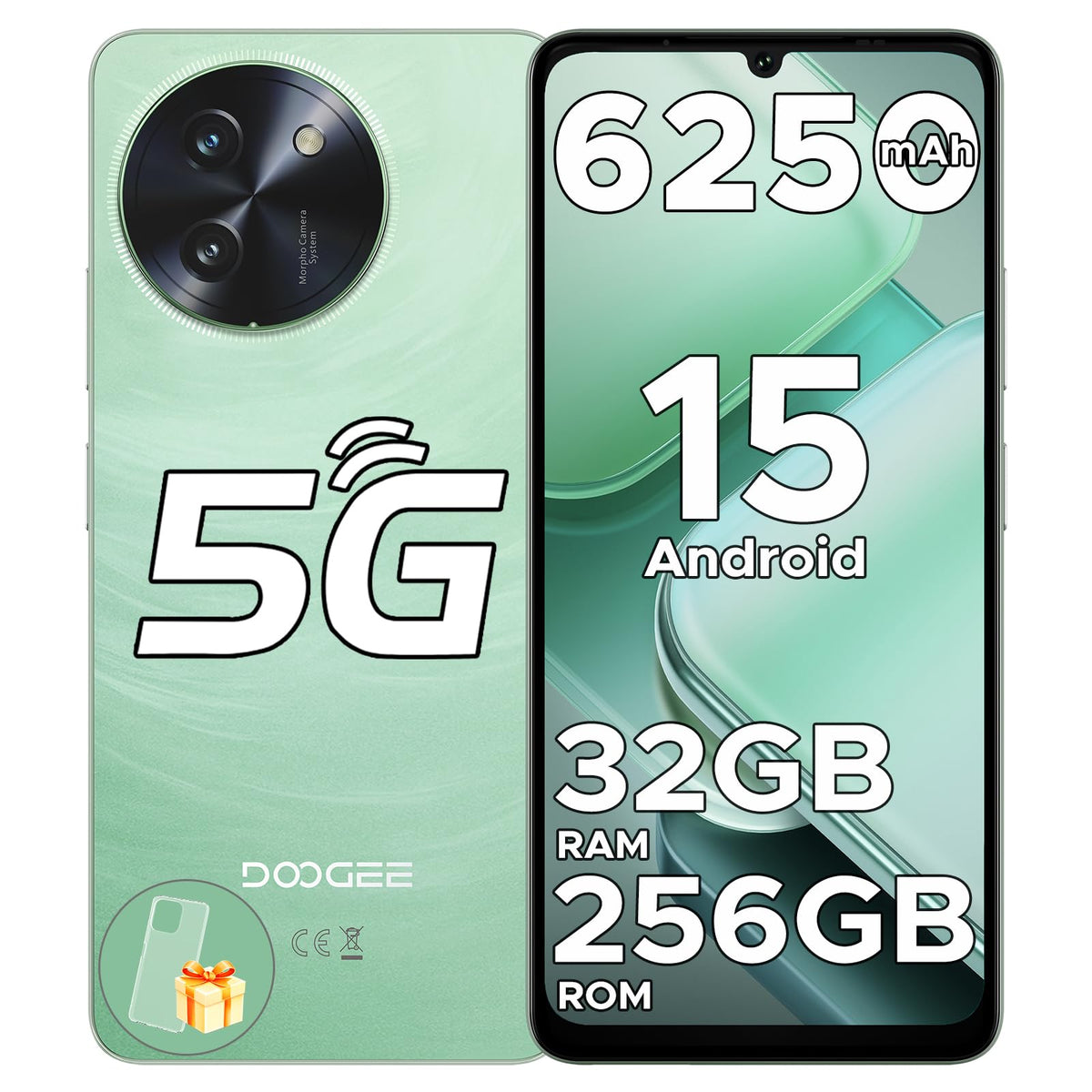 Doogee Note 59 Pro Unlocked Cell Phone 5G Android 15,32Gb+256Gb/Tf 2Tb Android Phone,6250Mah Battery,6.75''Hd+120Hz Cellphone,16