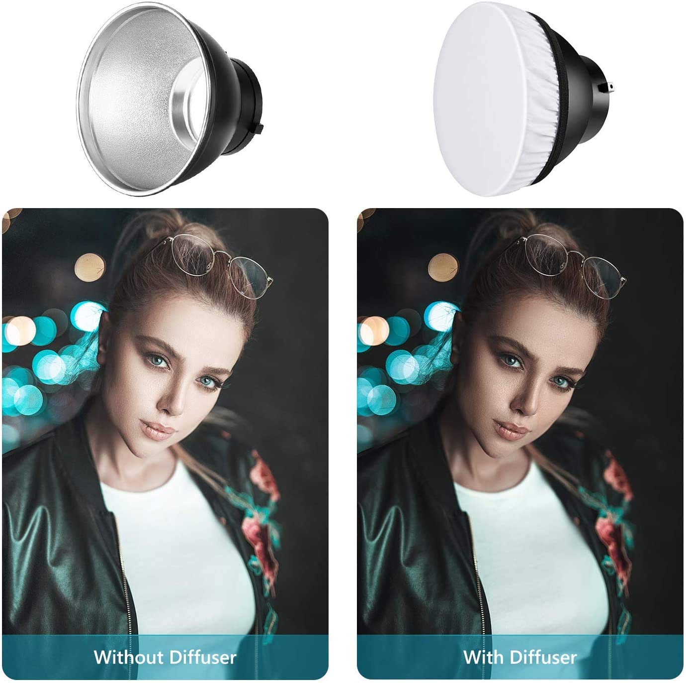 Standard Reflector Diffuser 7Inch/ 18Cm With 20/40/60 Degree Honeycomb Grid For Bowens Mount Studio Light Strobe Flash And Led V