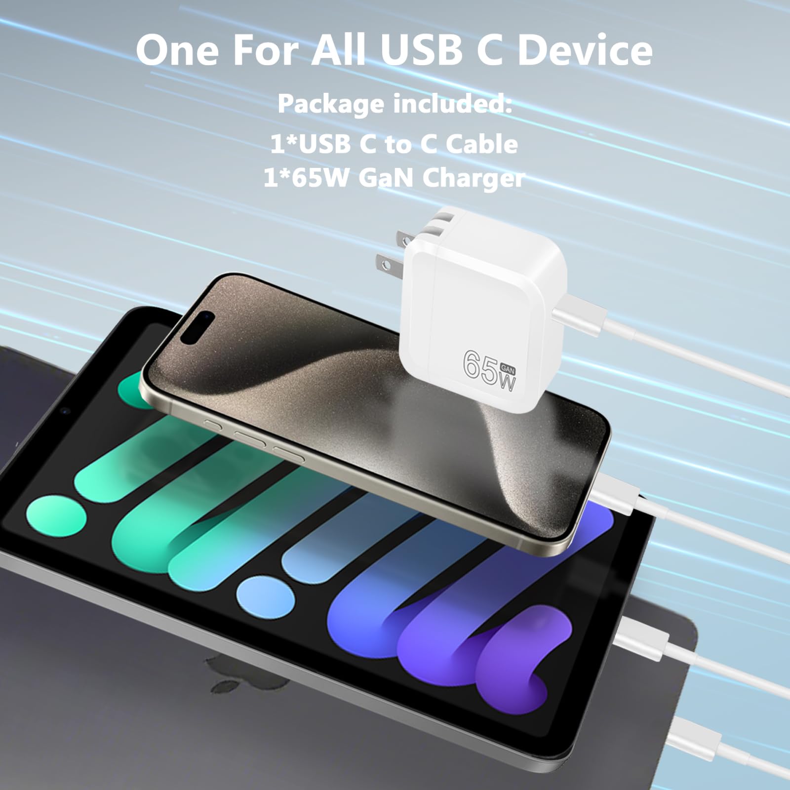 65W Mac Book Pro/Air Usb C Charger   Fast Travel Laptop Charger Adapter For Mac Book Pro/Air,13,14,15,16 Inch, Ipad, Iphone 14 P