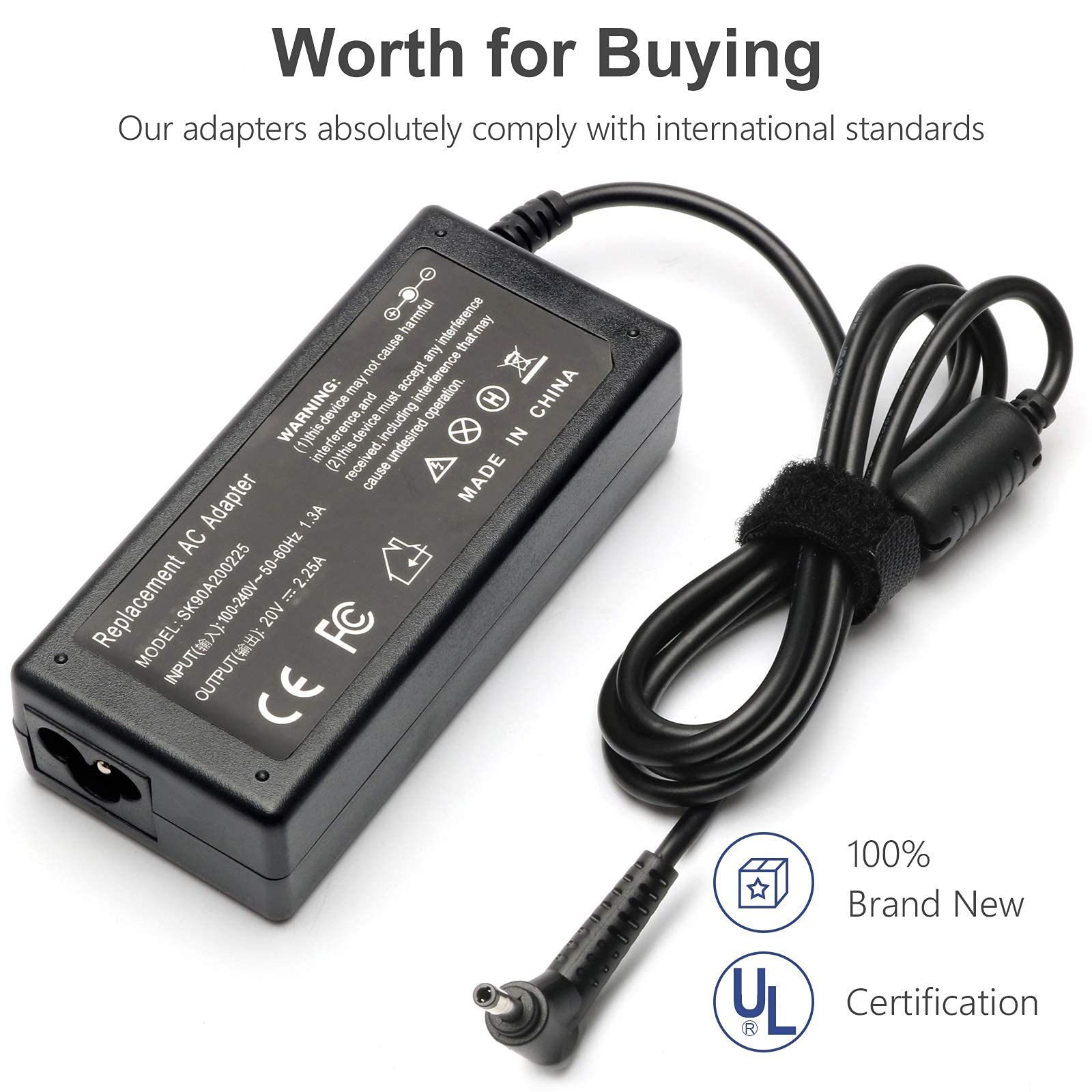 Laptop Charger For Lenovo Ideapad 1 1 14 1 15 1 11/3 5, Ac Adapter For 110 110S 310 320 330 330S, Power Cord For Laptop S145 S54
