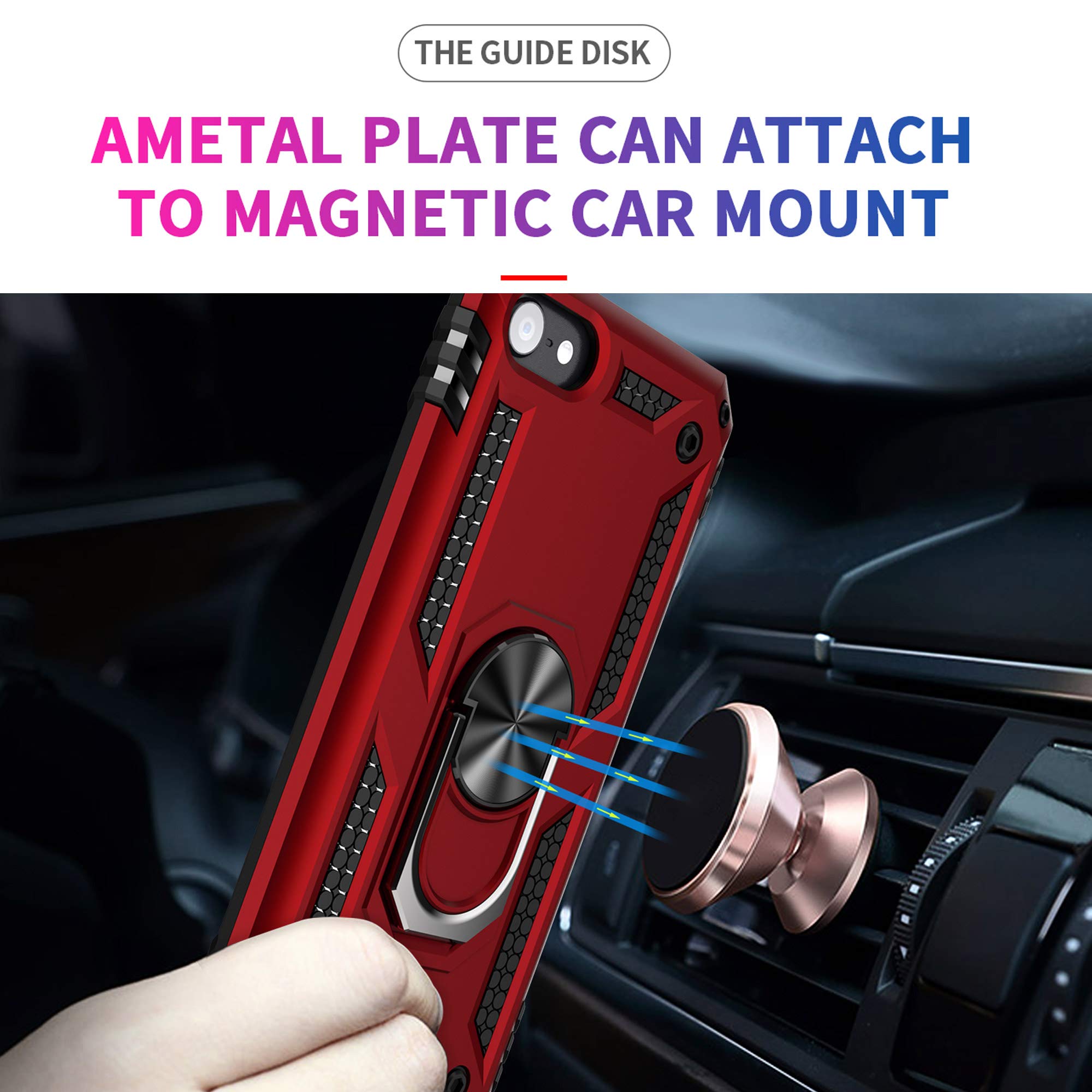 Ulak Compatible With Ipod Touch 7 Case/Ipod Touch 6 Case With 2 Hd Screen Protectors, Hybrid Rugged Shockproof Cover With Built-