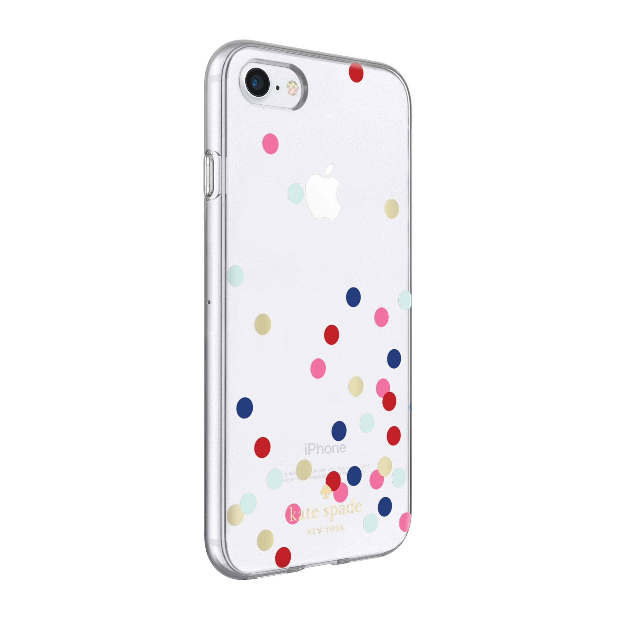 Kate Spade New York Flexible Hardshell Case For Iphone 8   Also Compatible With Iphone 7   Confetti Dot Clear / Multi / Gold