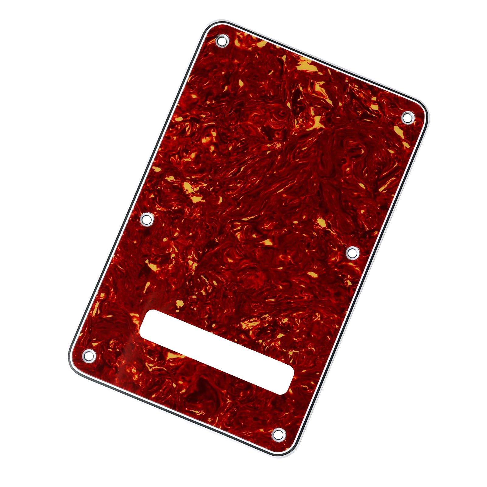 Banworks Electric Guitar 4 Ply Backplate 6-Hole Trem Tremolo Cover For Usa/Mexican Fender Standard Strat St Jt/Hgb-01 Brown Tort