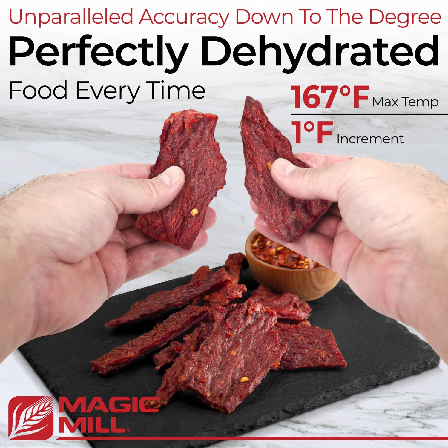 Magic Mill Pro Food Dehydrator Machine | 7 Stainless Steel Trays | Dryer For Jerky, Dog Treats, Herb, Meat, Beef, Fruit | Keep Warm Function, Digital Timer And Temperature Control, Etl Approved