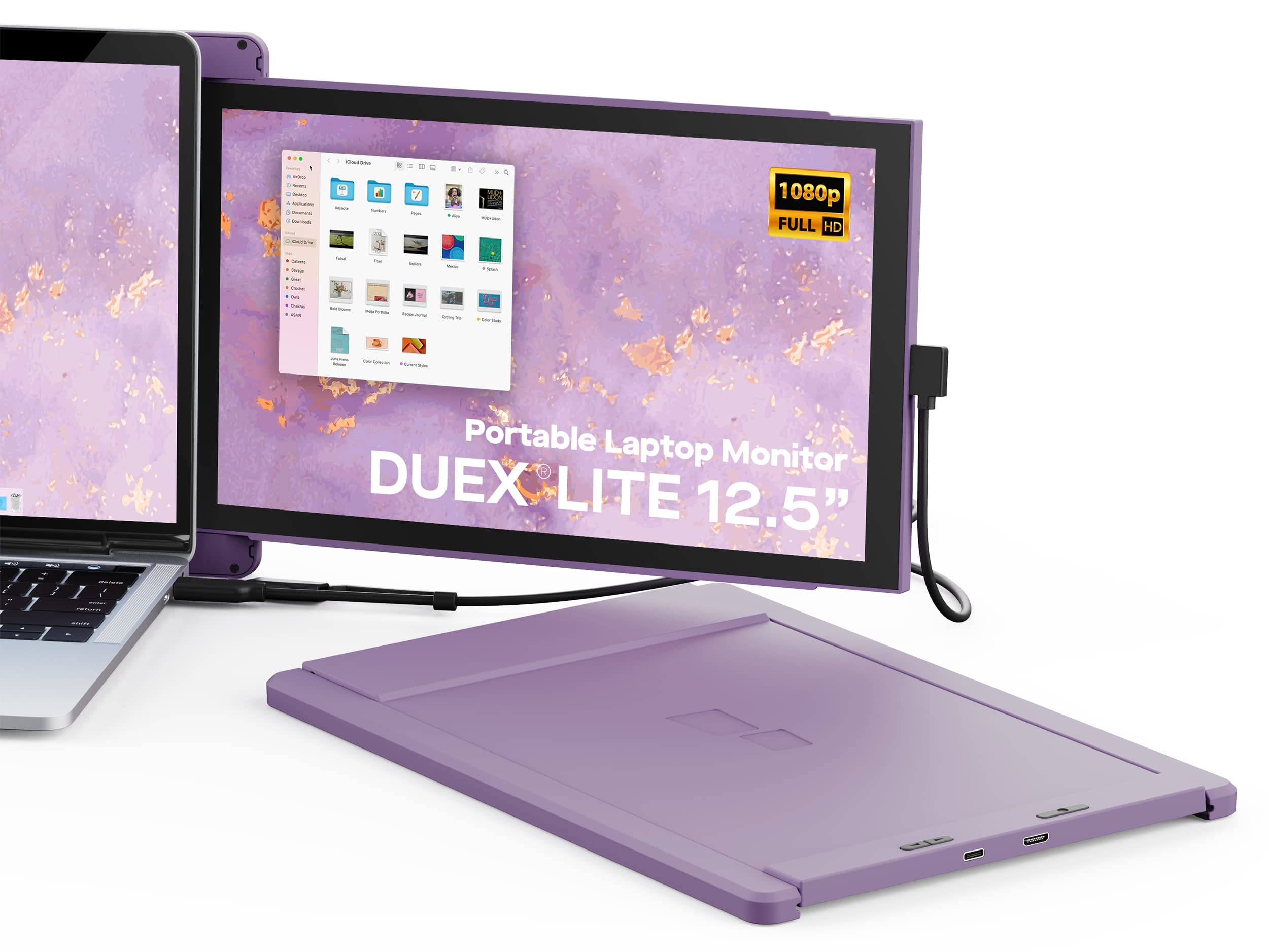 New Mobile Pixels Duex Lite Portable Monitor for Laptops(2025 Upgraded), 12.5 Full HD IPS Laptop Screen Extender, USB C/HDMI Pow