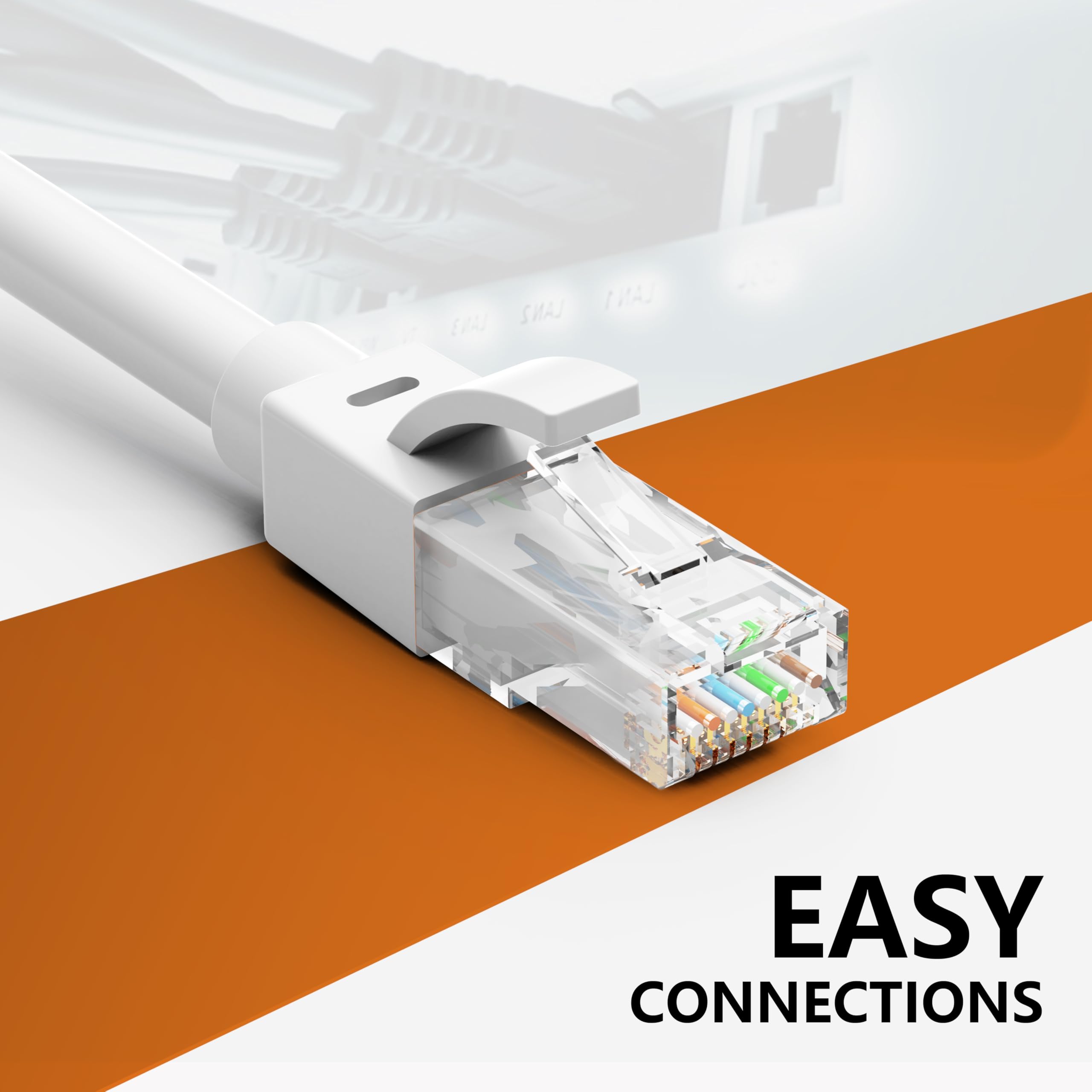 30 Ft Ethernet Cable For Cat5E/Cat6, 10Gbps 24Awg Cat6 Network Cable, Cca Direct Burial Cable, Utp, Lldpe, Rj45 Patch Lan Cord,